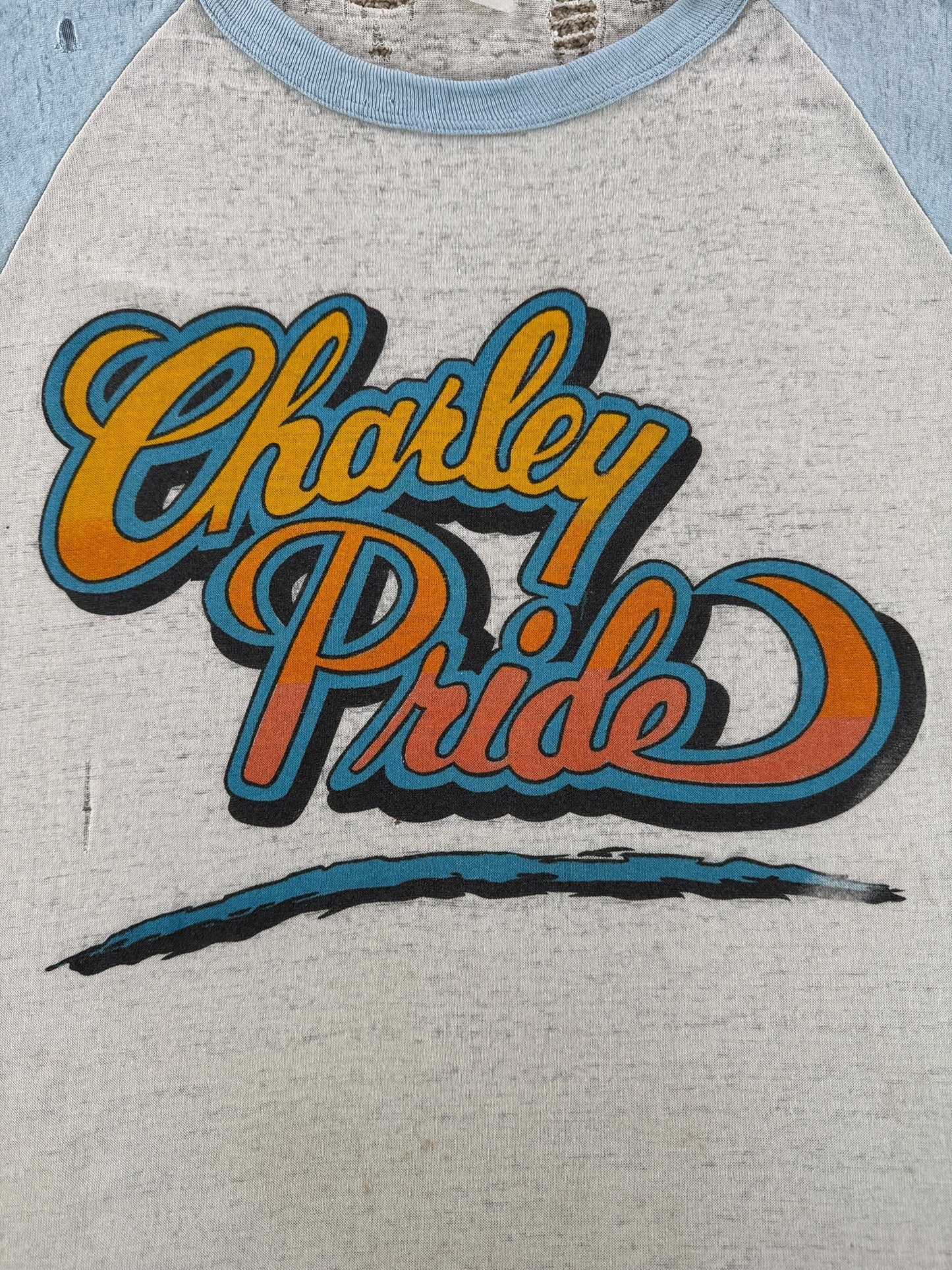 Graphic of Vintage Charley Pride Raglan Thrasher SZ M
