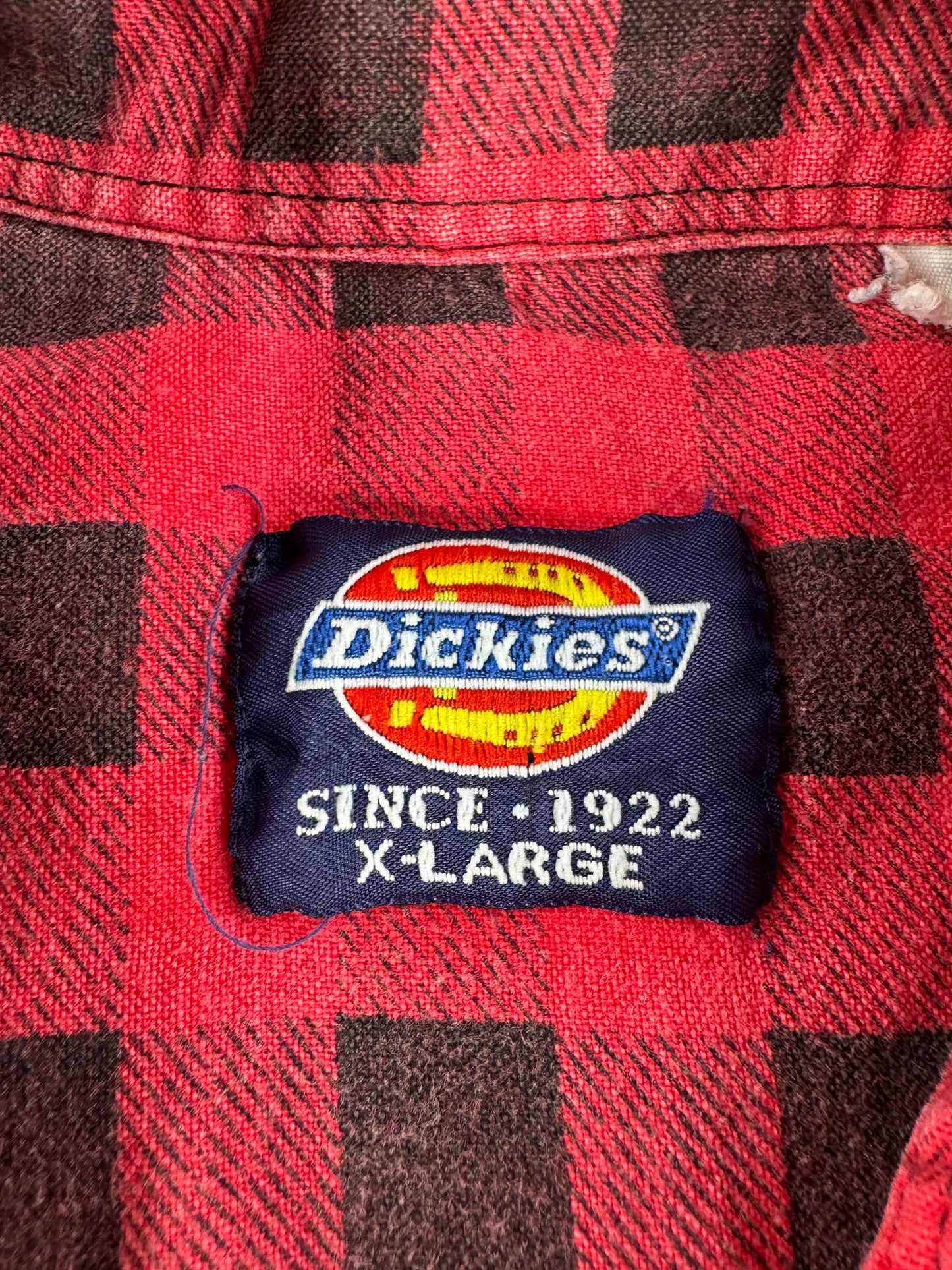 Vintage Dickies Red Printed Cotton Flannel SZ XL - AS IS