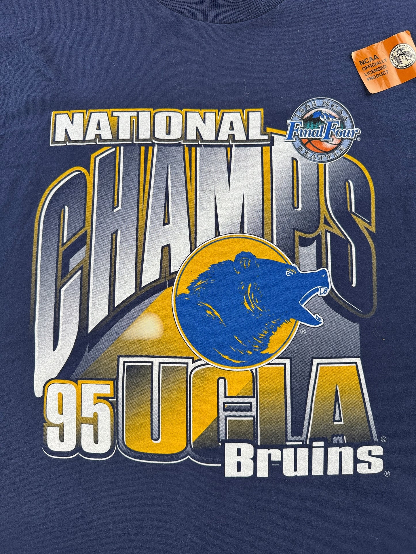 Graphic of Vintage NOS UCLA Bruins National Champs '95 Tee SZ XL