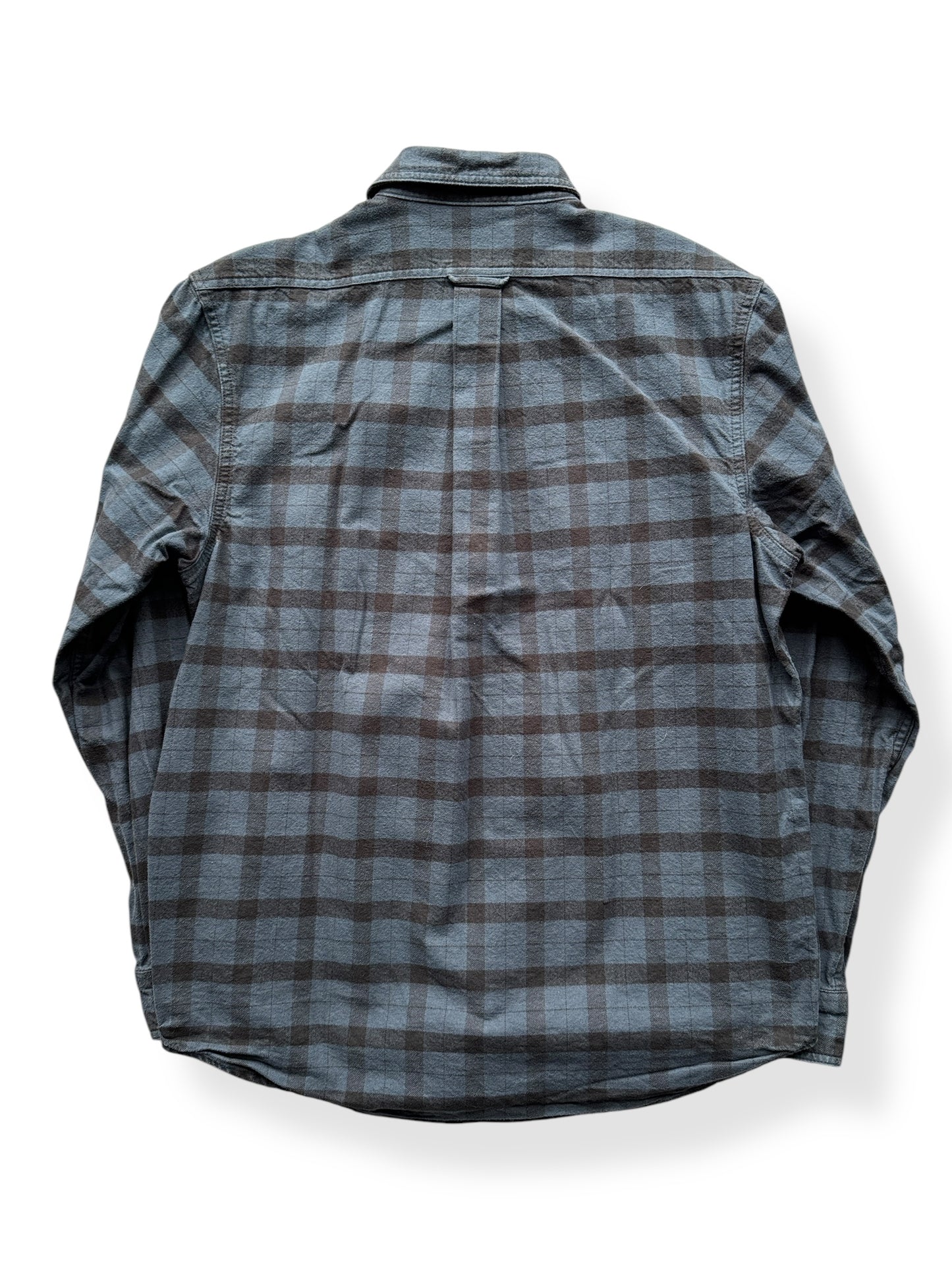 Back of Filson Blue Black Guide Shirt SZ S