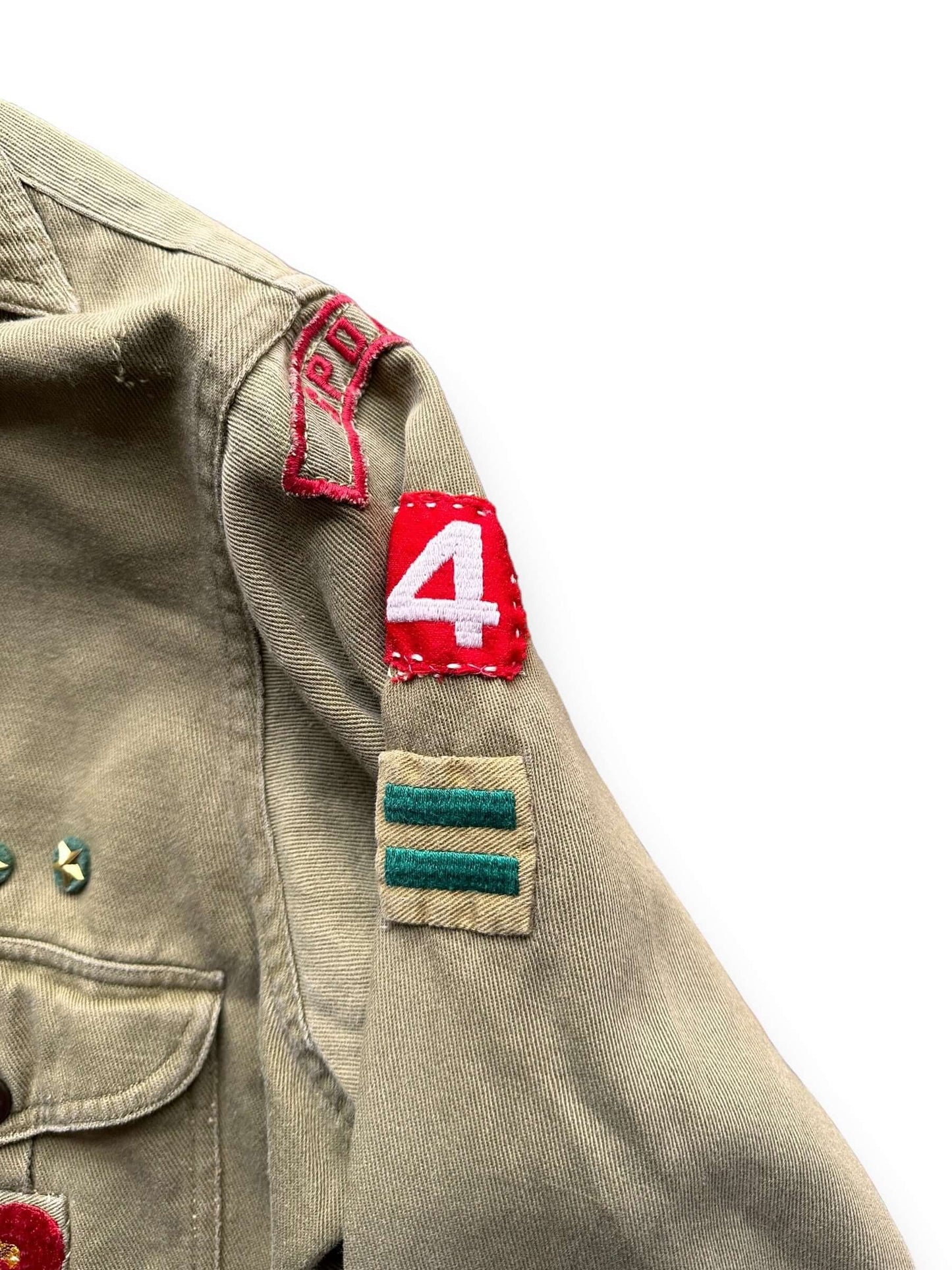 Sleeve Detail on Vintage Spokane Boy Scout Top SZ L | Seattle Vintage Clothing