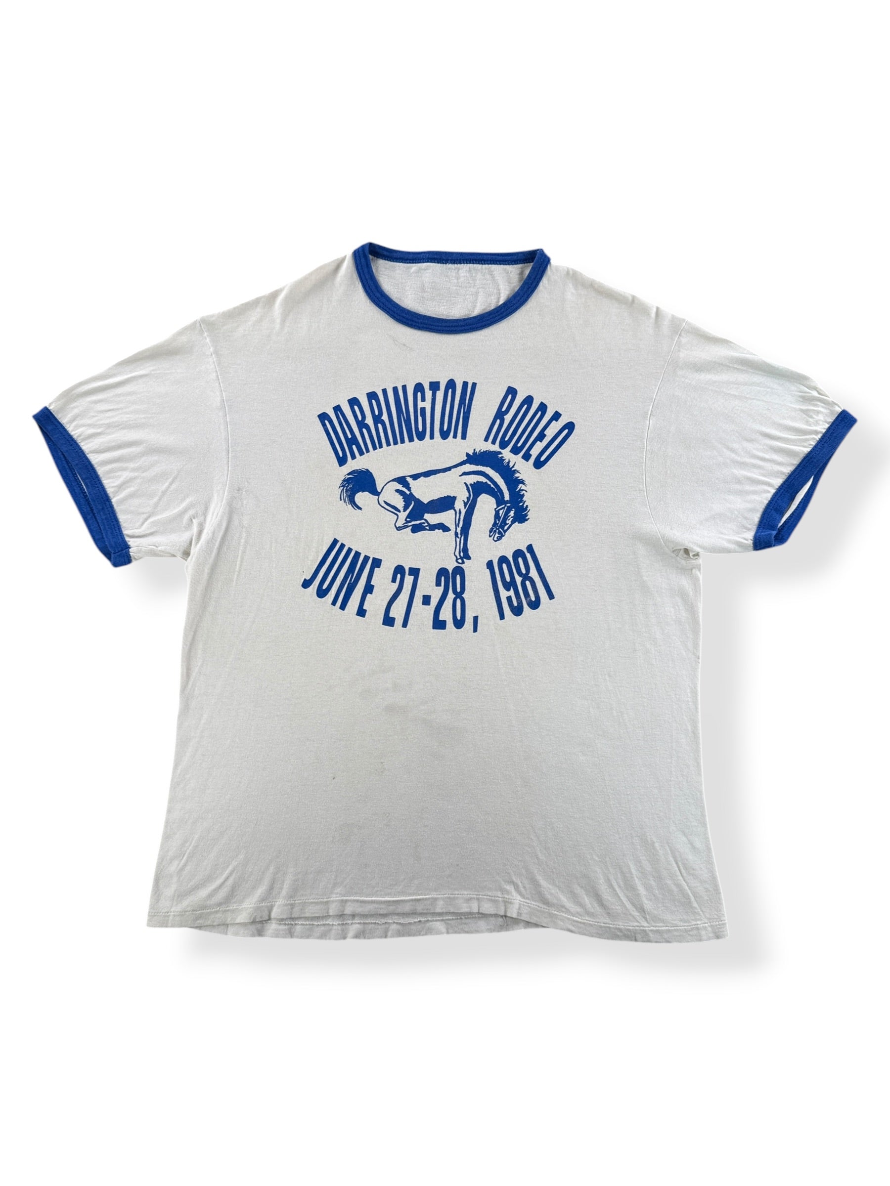 Front of Vintage Darrington Rodeo Ringer Tee SZ L