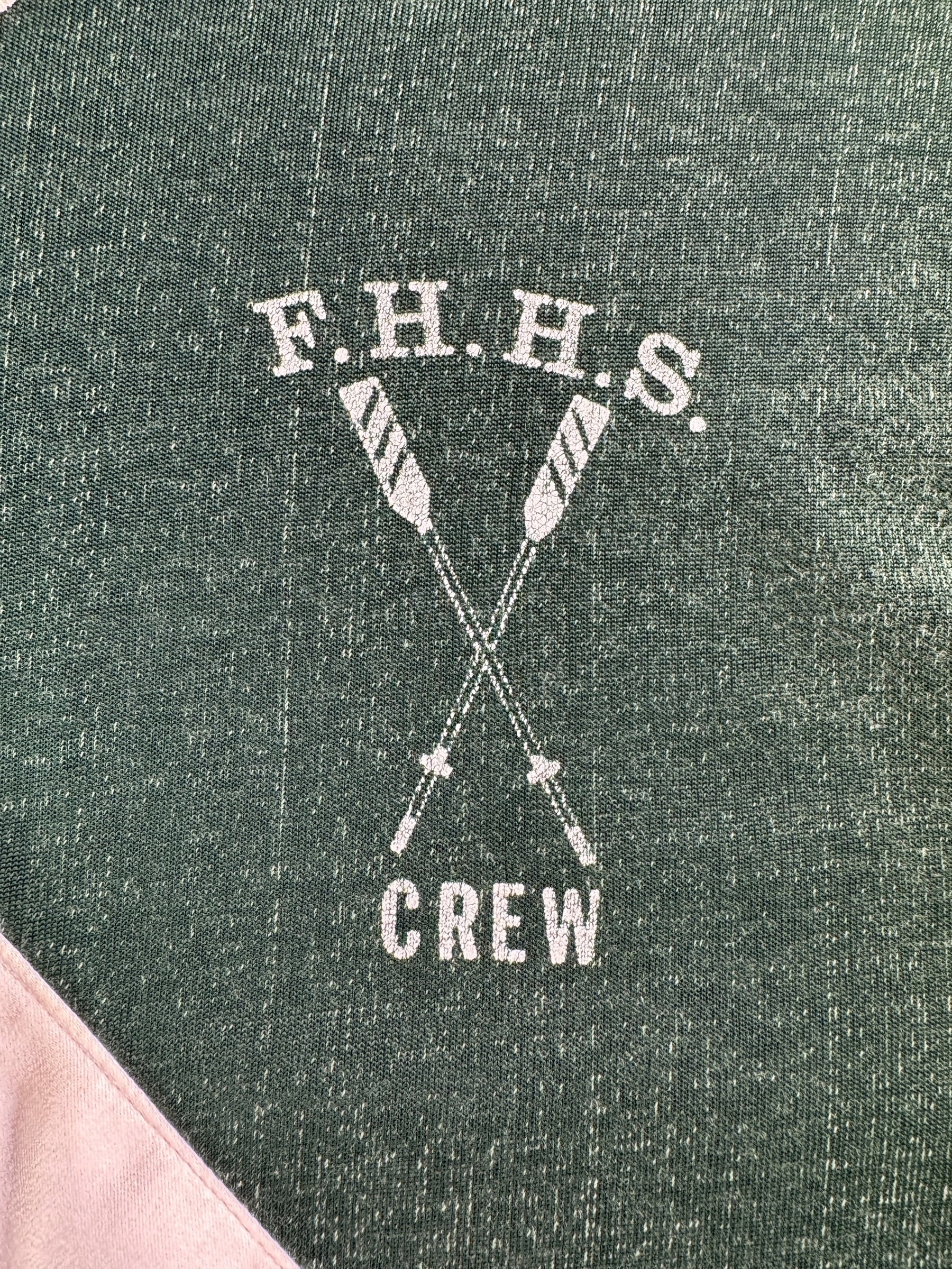 Front graphic on Vintage Blue Bar Durene Crew Ringer Tee SZ L (Fits M)