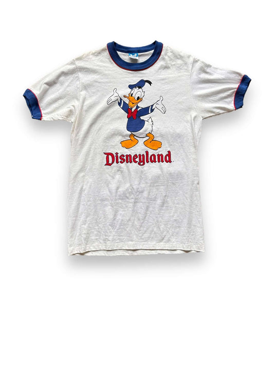 front of Vintage Donald Duck Disney Ringer Tee SZ S