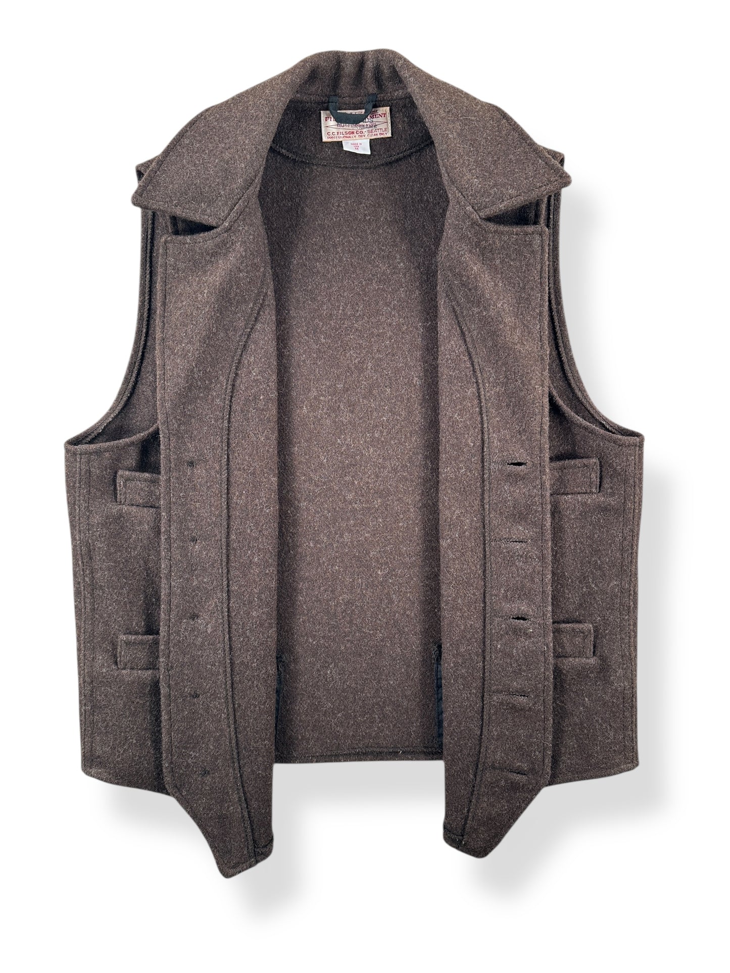 Inside of Filson Mackinaw Western Vest SZ M