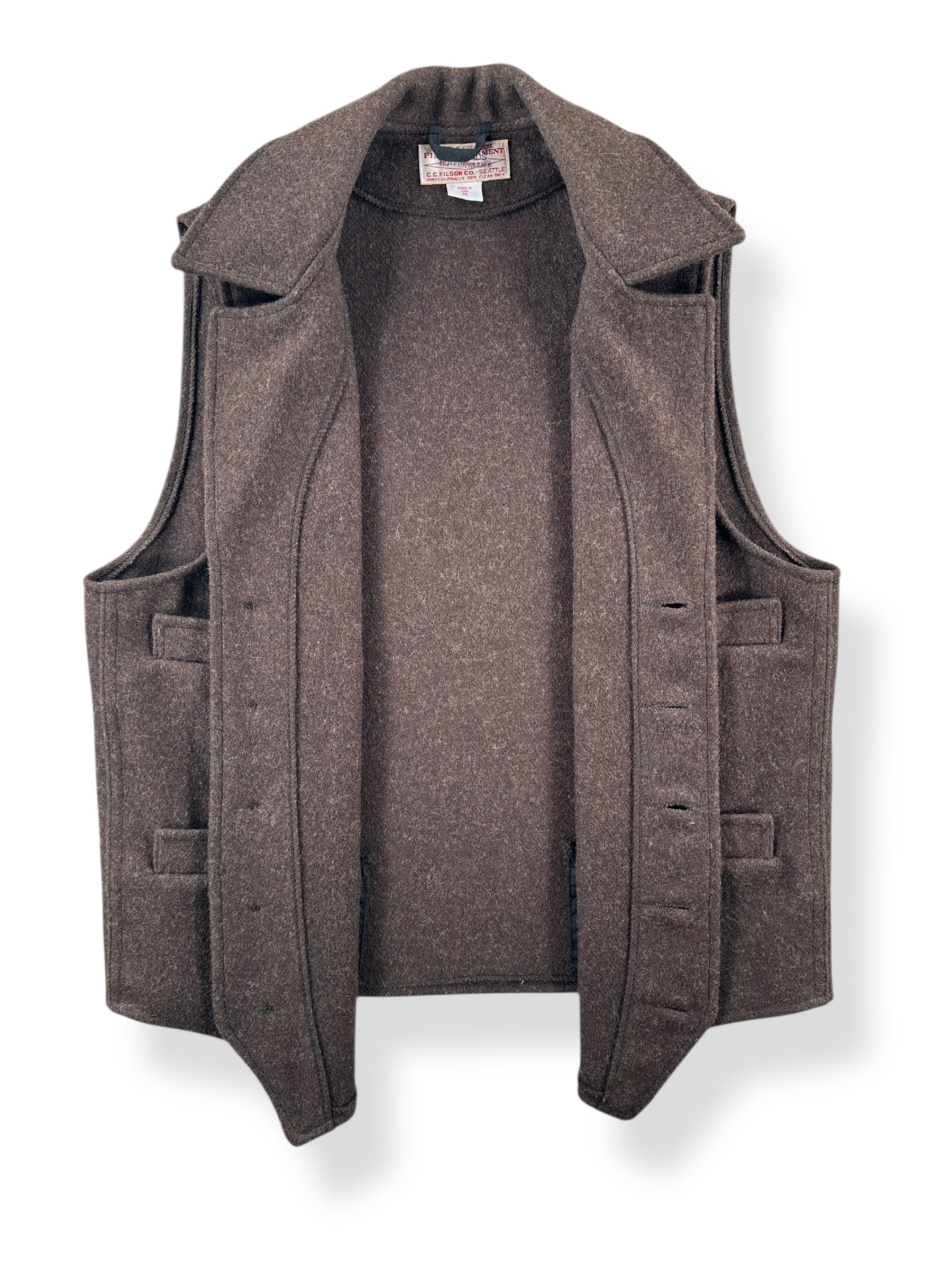 Inside of Filson Mackinaw Western Vest SZ M