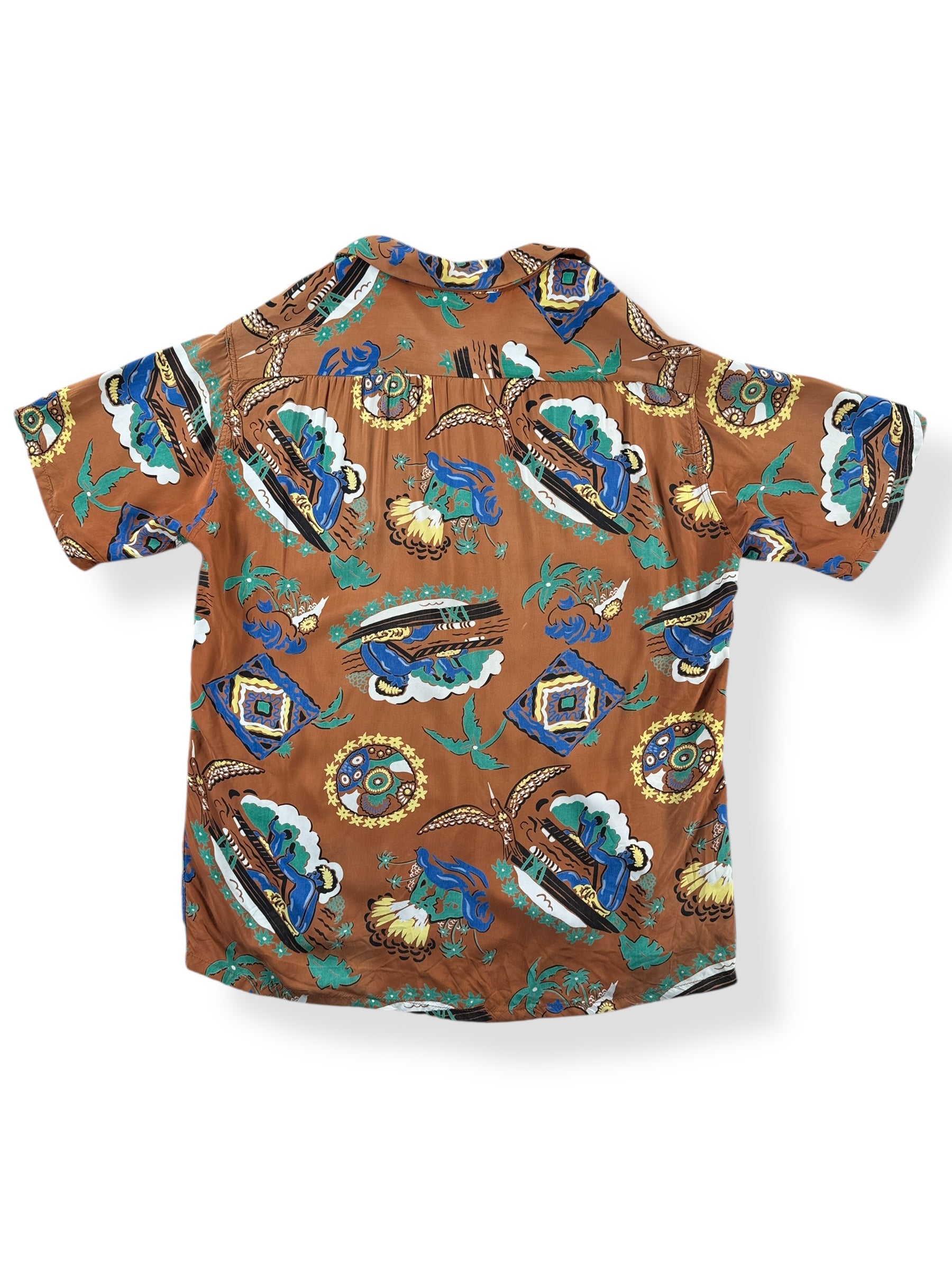 Back of Vintage Brown Penney's Aloha Shirt SZ M