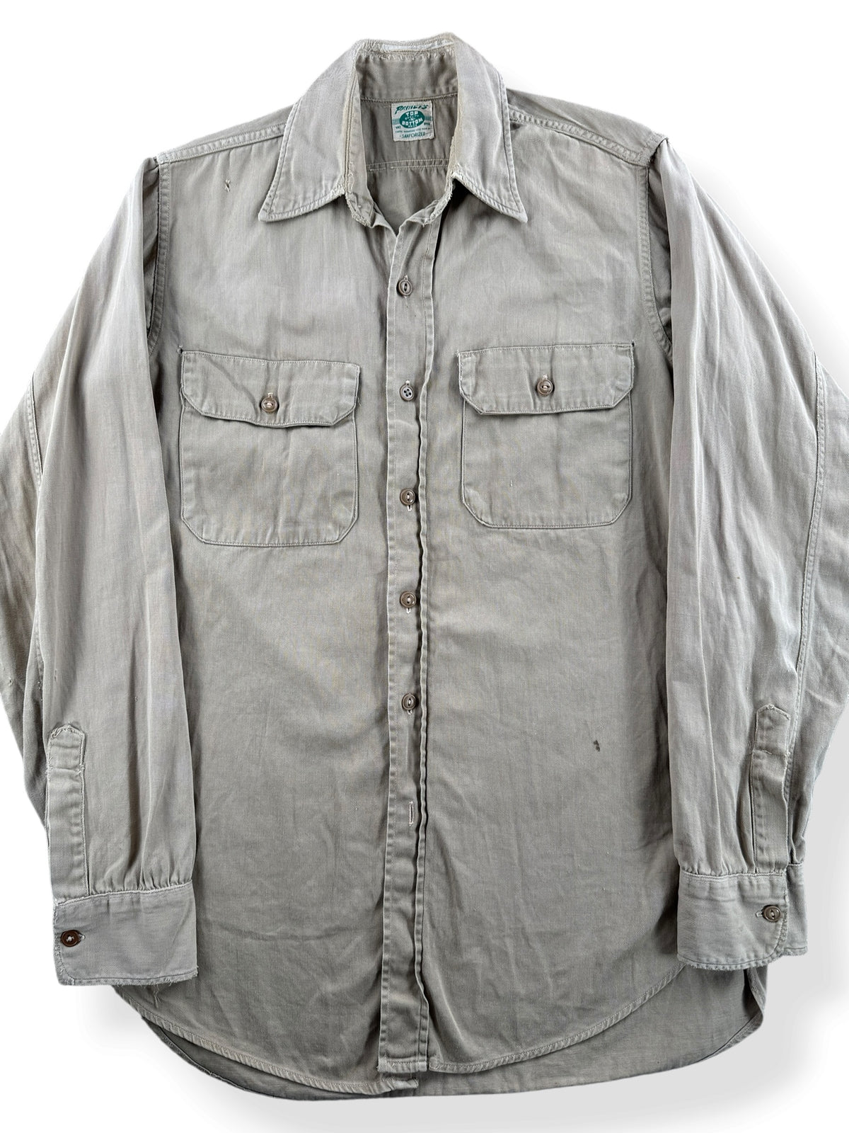 Close-up of Vintage 1940s Penneys Work Shirt SZ M