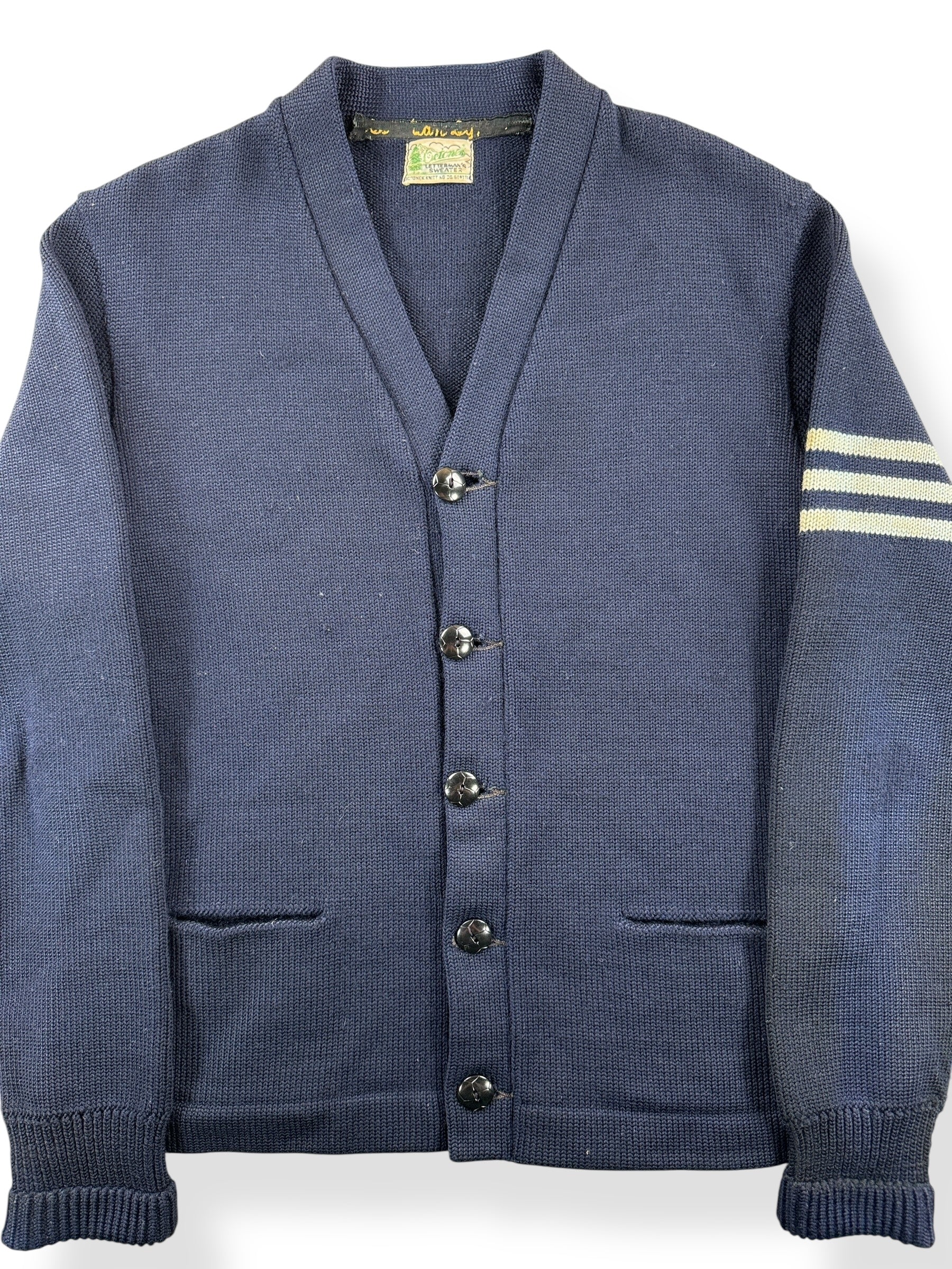 Front Close Up of Vintage Octanek Cardigan SZ S