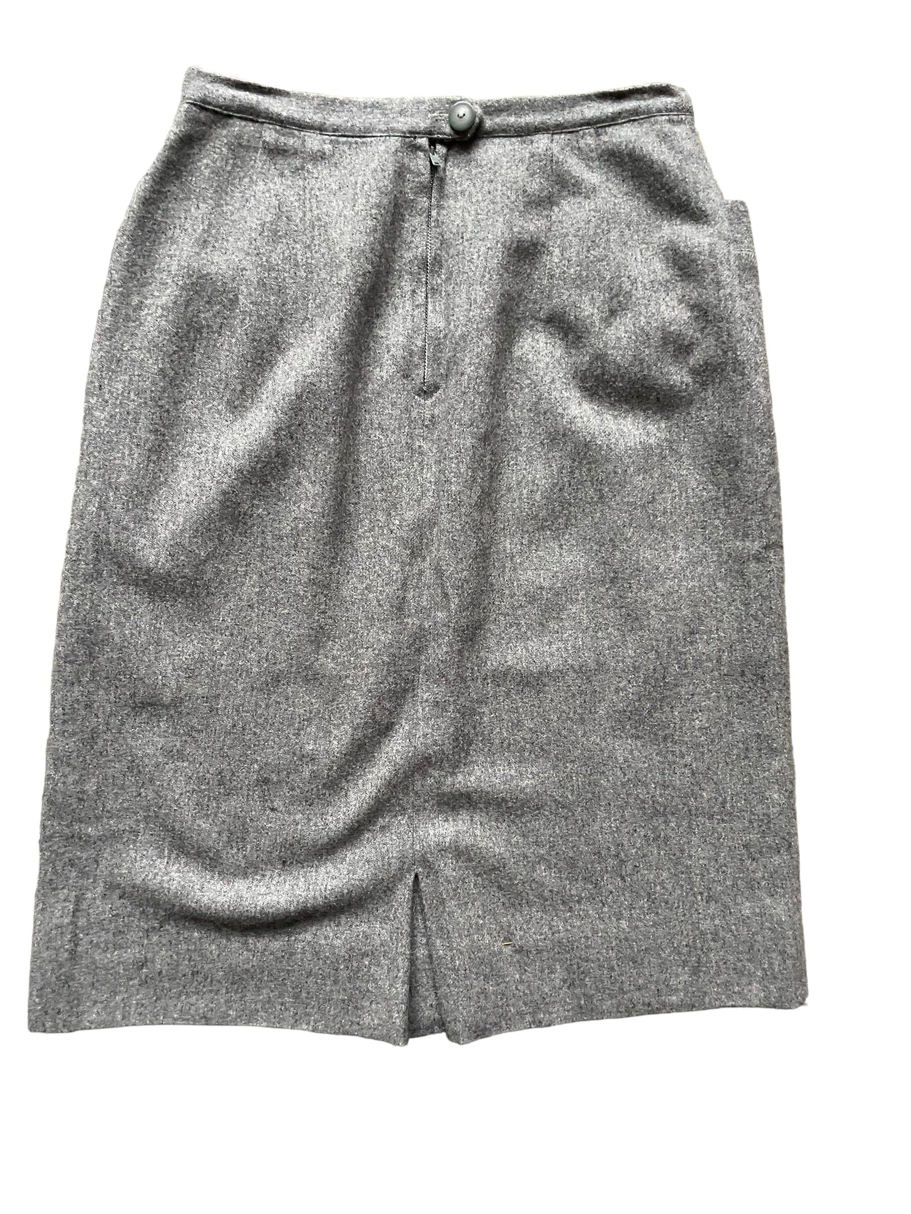 Full back view of Vintage 1940s Grey Wool Skirt with Cool Pockets SZ S | Seattle True Vintage | Barn Owl Ladies Vintage