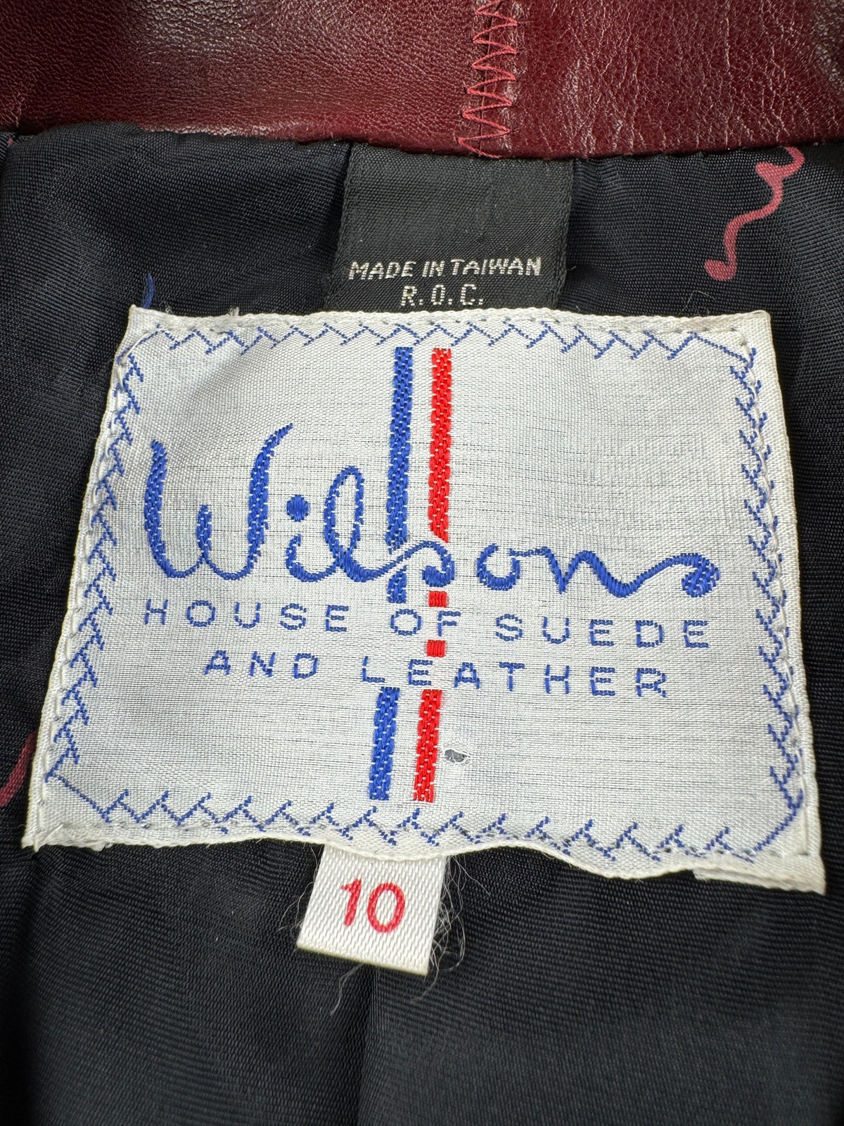 Tags on Vintage Wilson's Leather Jacket SZ 10