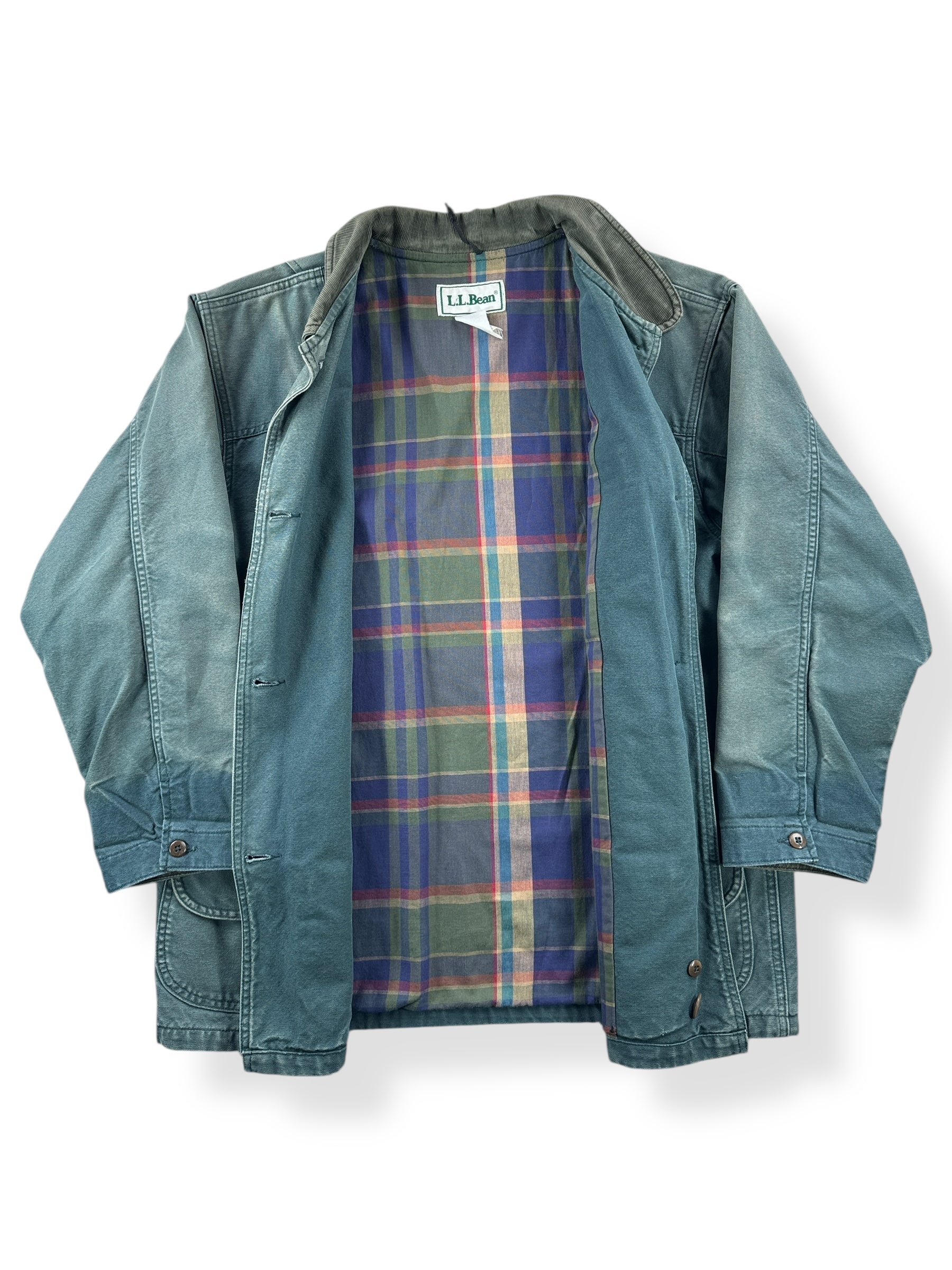 Inside of Vintage Faded Green L.L. Bean Field Coat SZ M