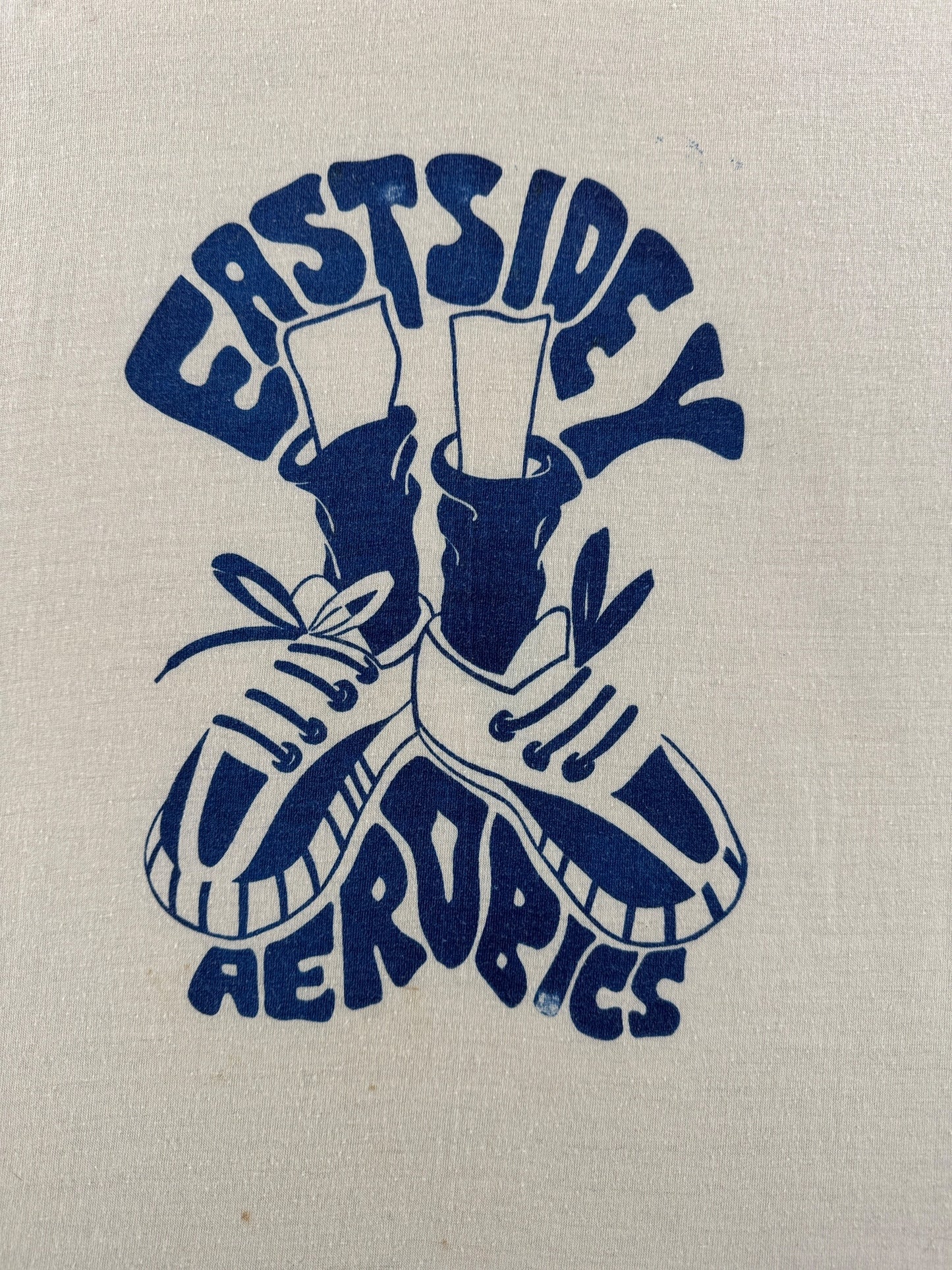 Graphic of Vintage Eastside Aerobics Ringer Tee SZ XL (Fits M)