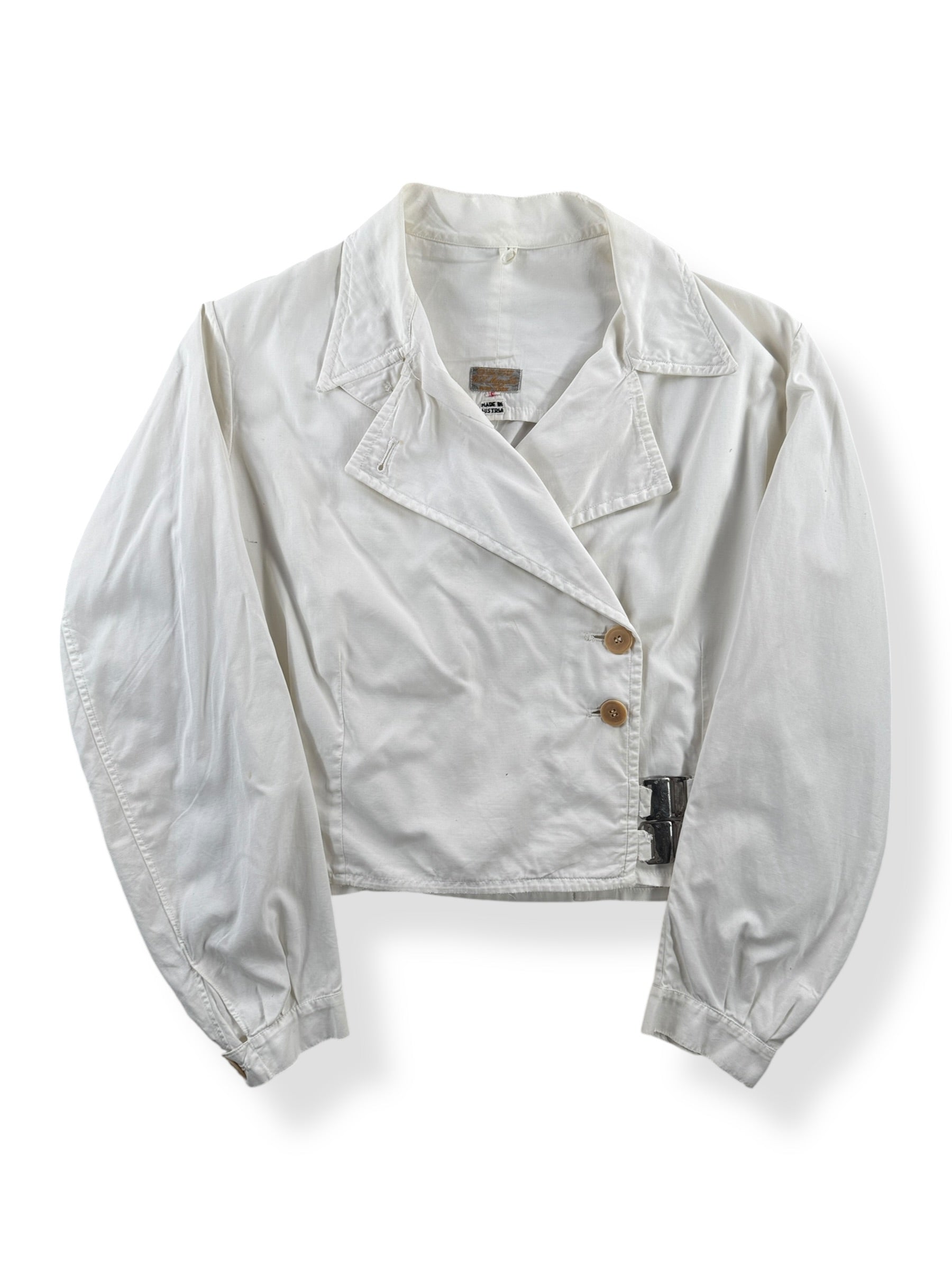 Front of Vintage 50s White Ski Jacket SZ 42 (Fits S)
