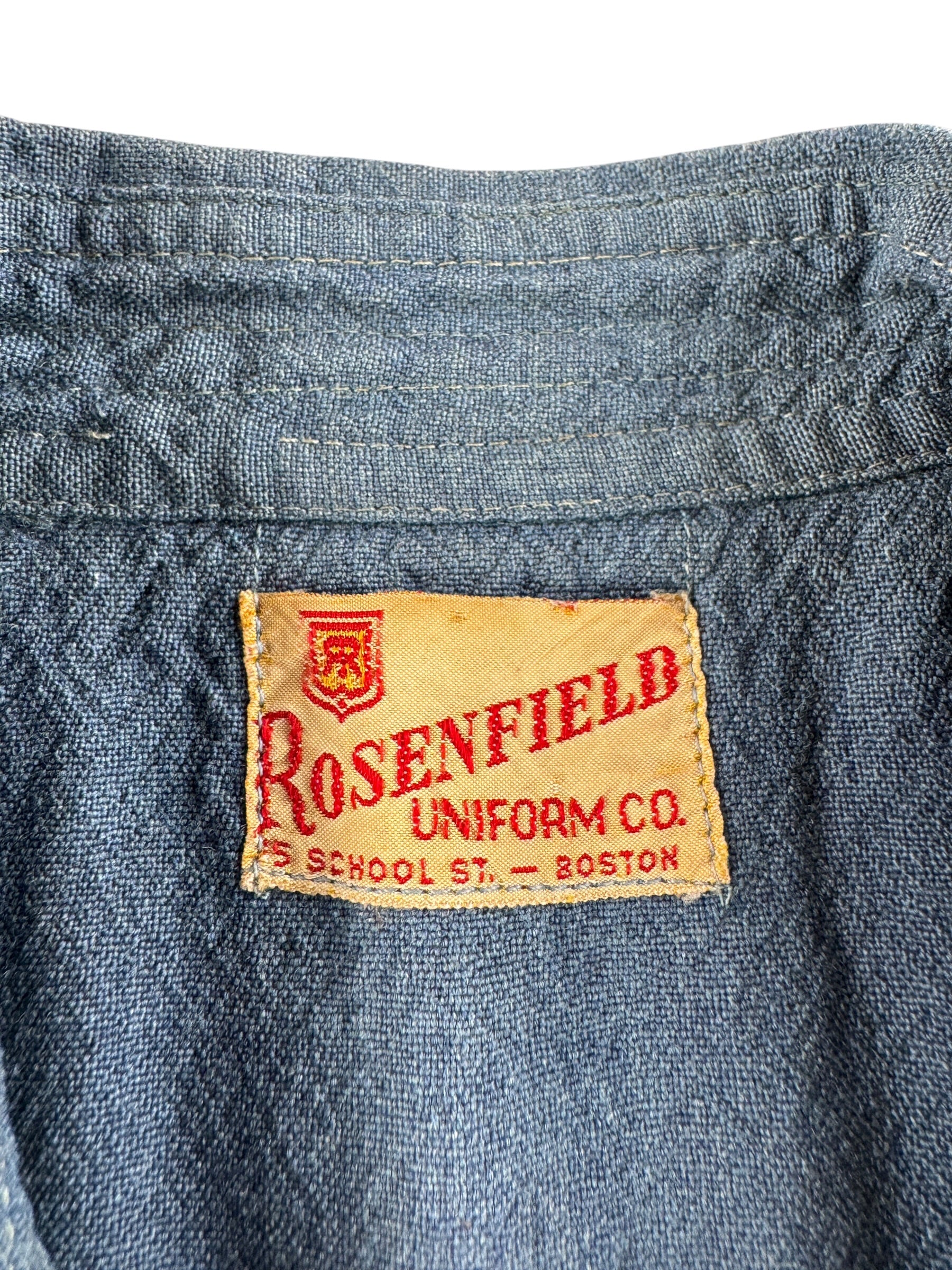 Label on Vintage Rosefield Uniform Barnstable Chin Strap Shirt SZ L