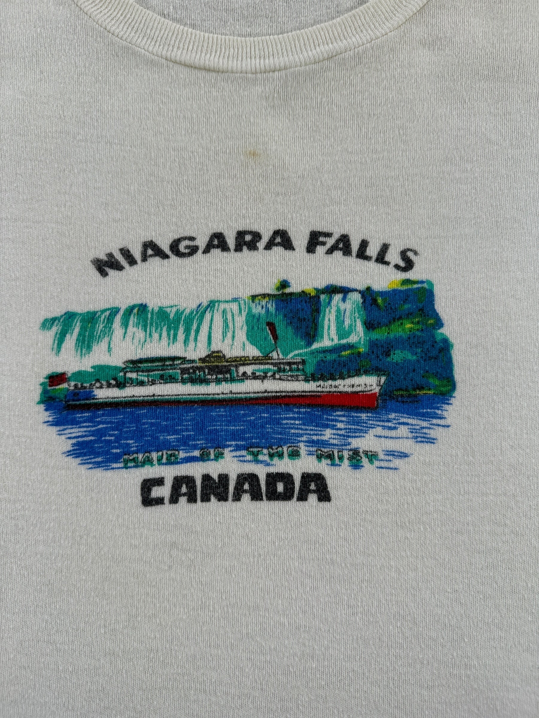 Graphic of Vintage Niagara Falls Waterprint Tourist Tee SZ M