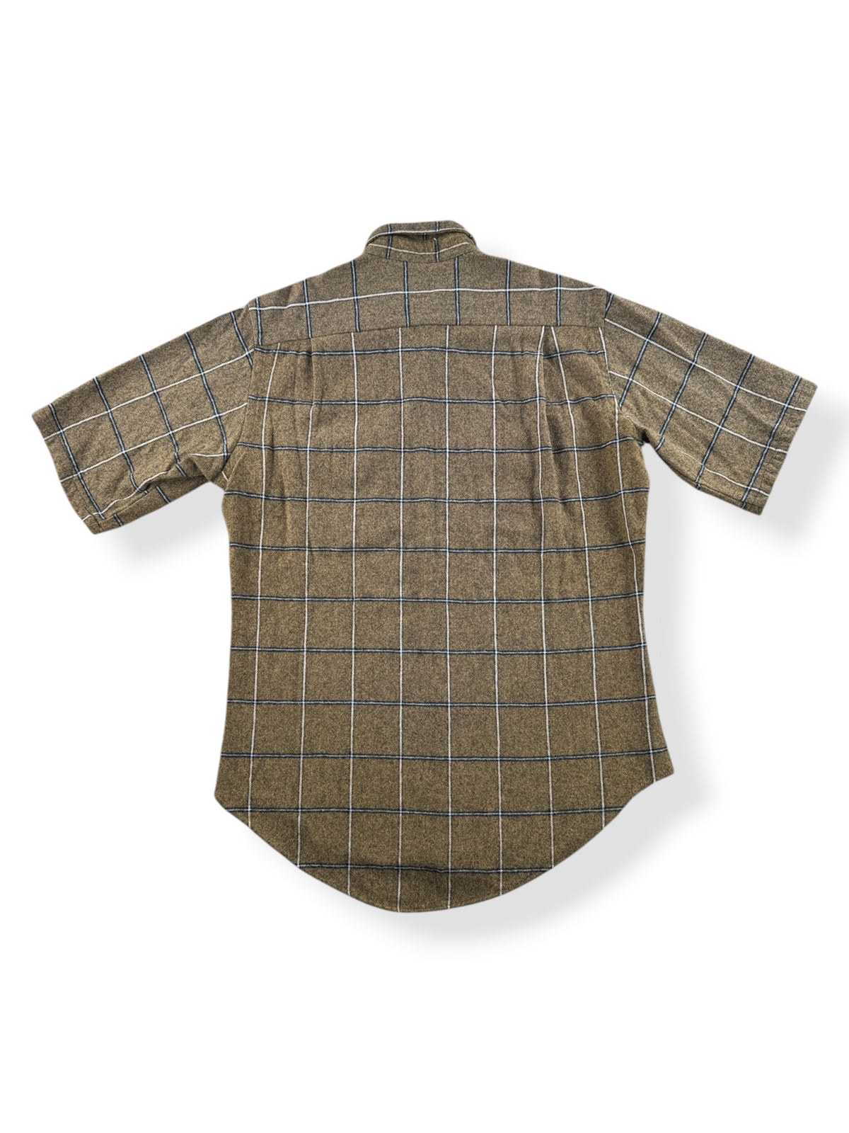 Back of Vintage 60s Short Sleeve Towncraft Wool Flannel SZ M