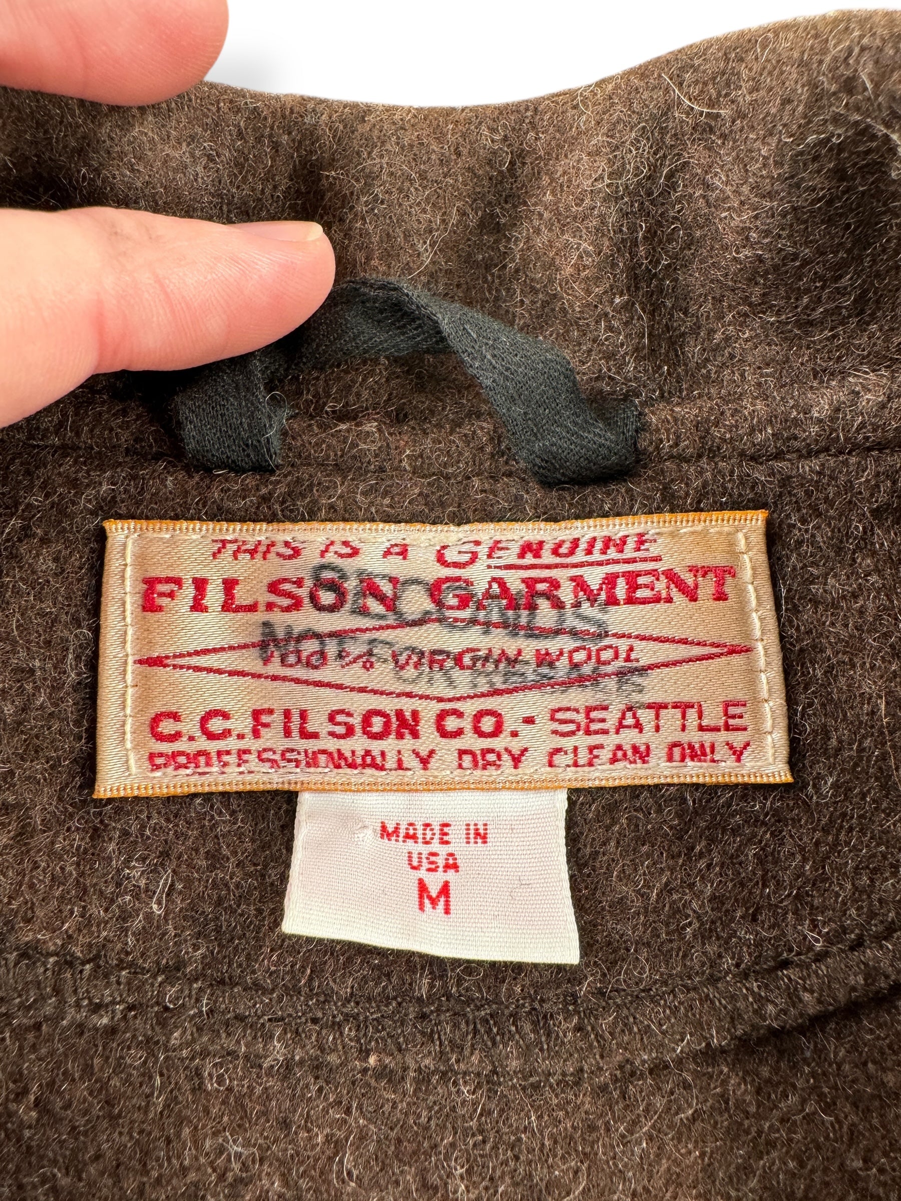Tag on Filson Mackinaw Western Vest SZ M