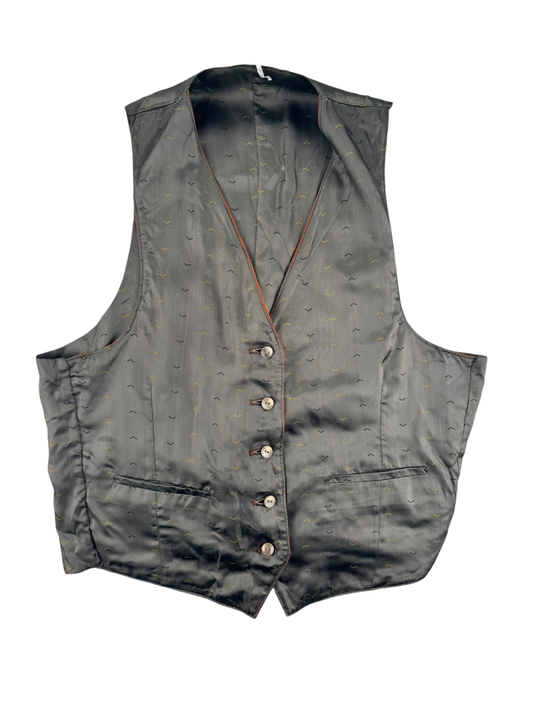 Front grey side of 1970s Deadstock Reversible Vest M