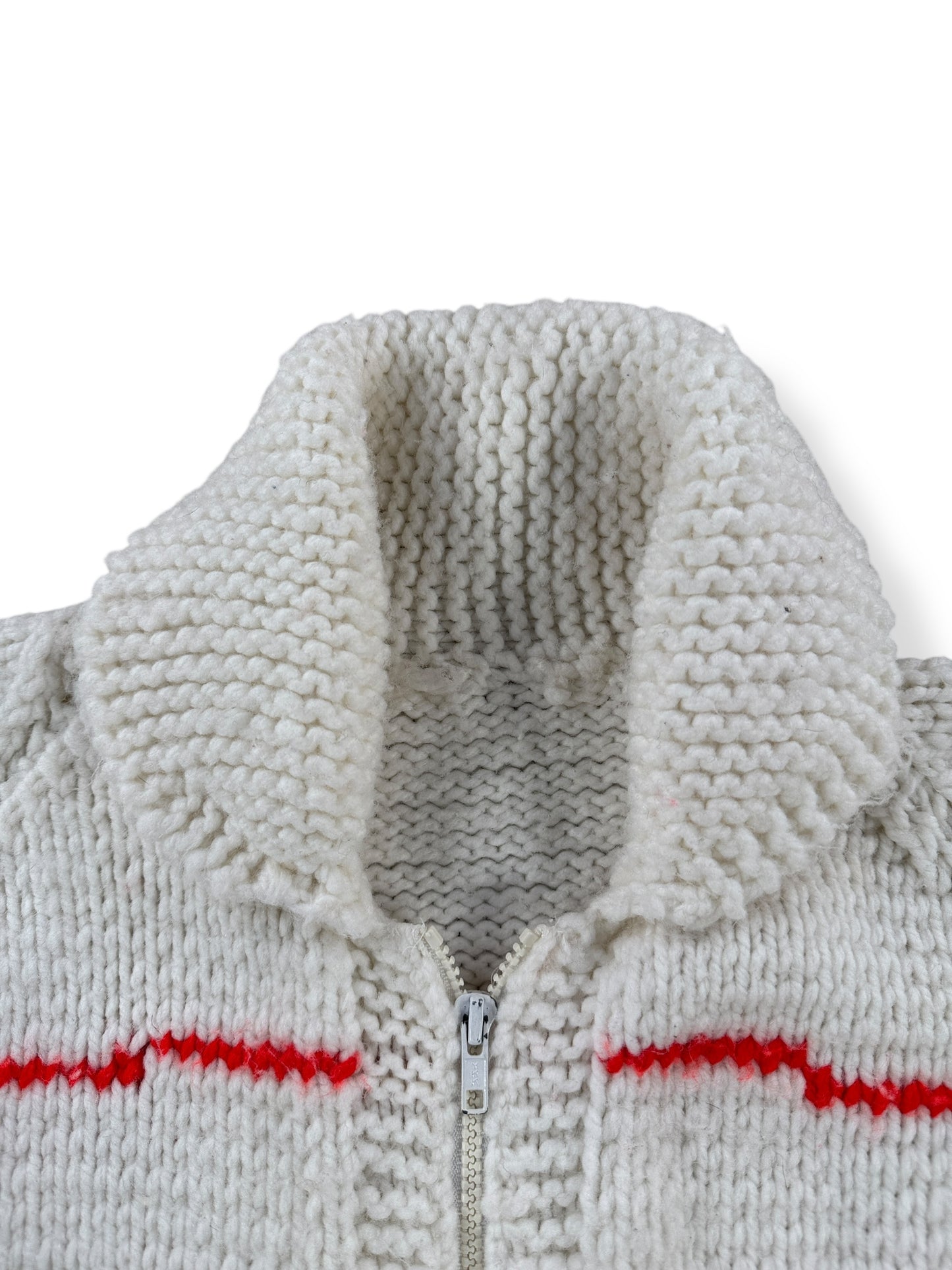 Collar on Vintage School Bus Cowichan Style Sweater SZ L