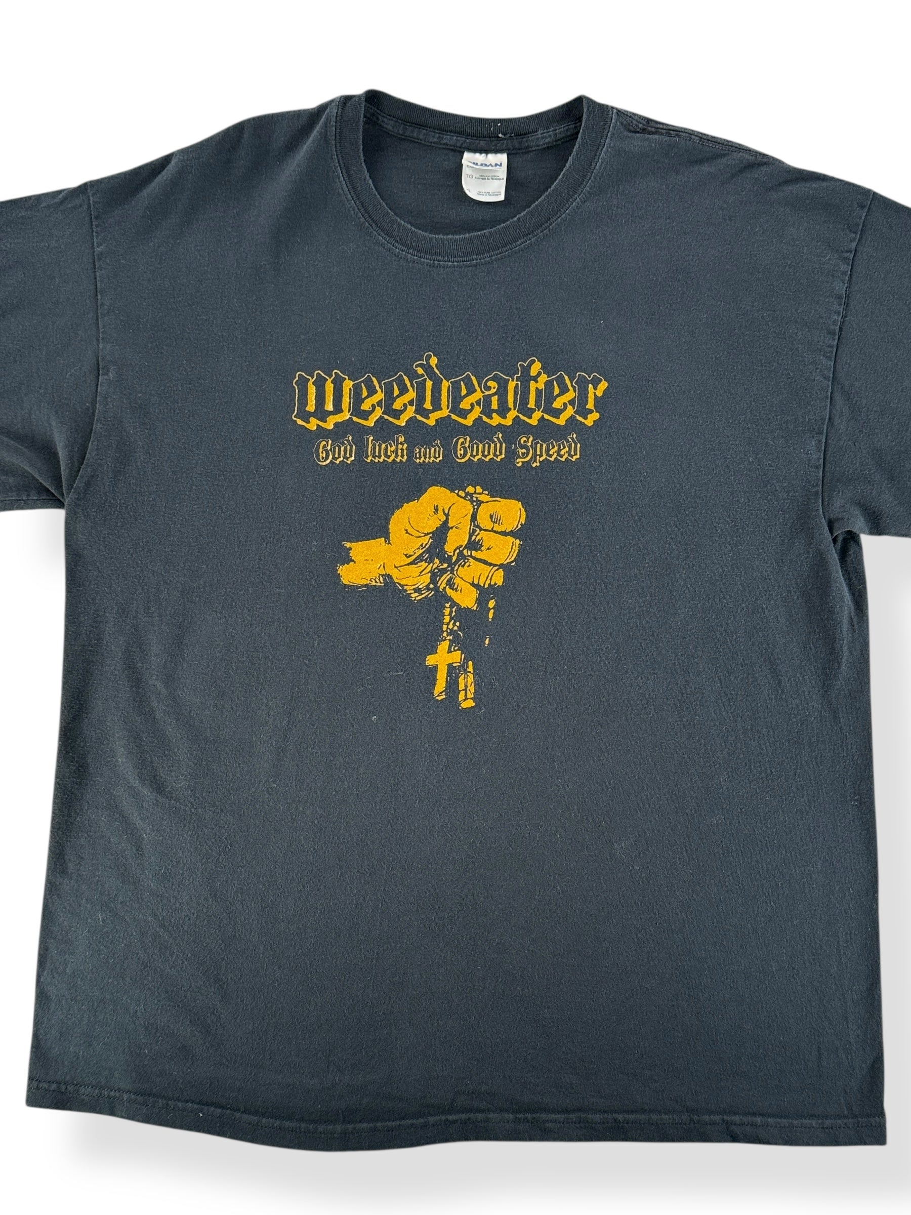 Front Close Up of Vintage 2007 Weedeater Tee SZ XL