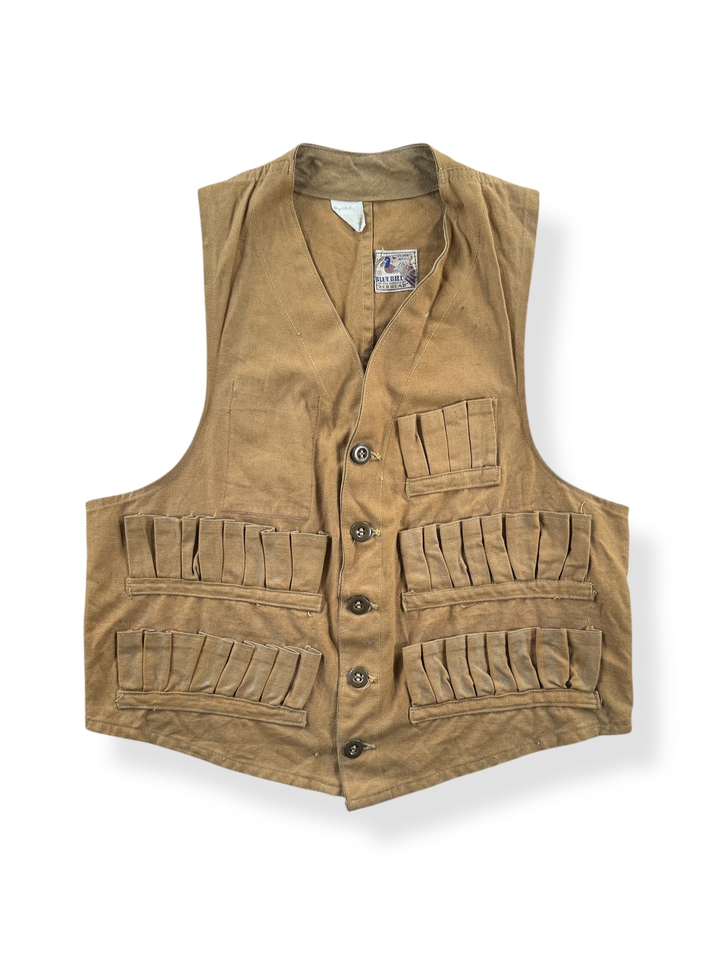 Front of Vintage Blue Bill Hunting Vest SZ 38