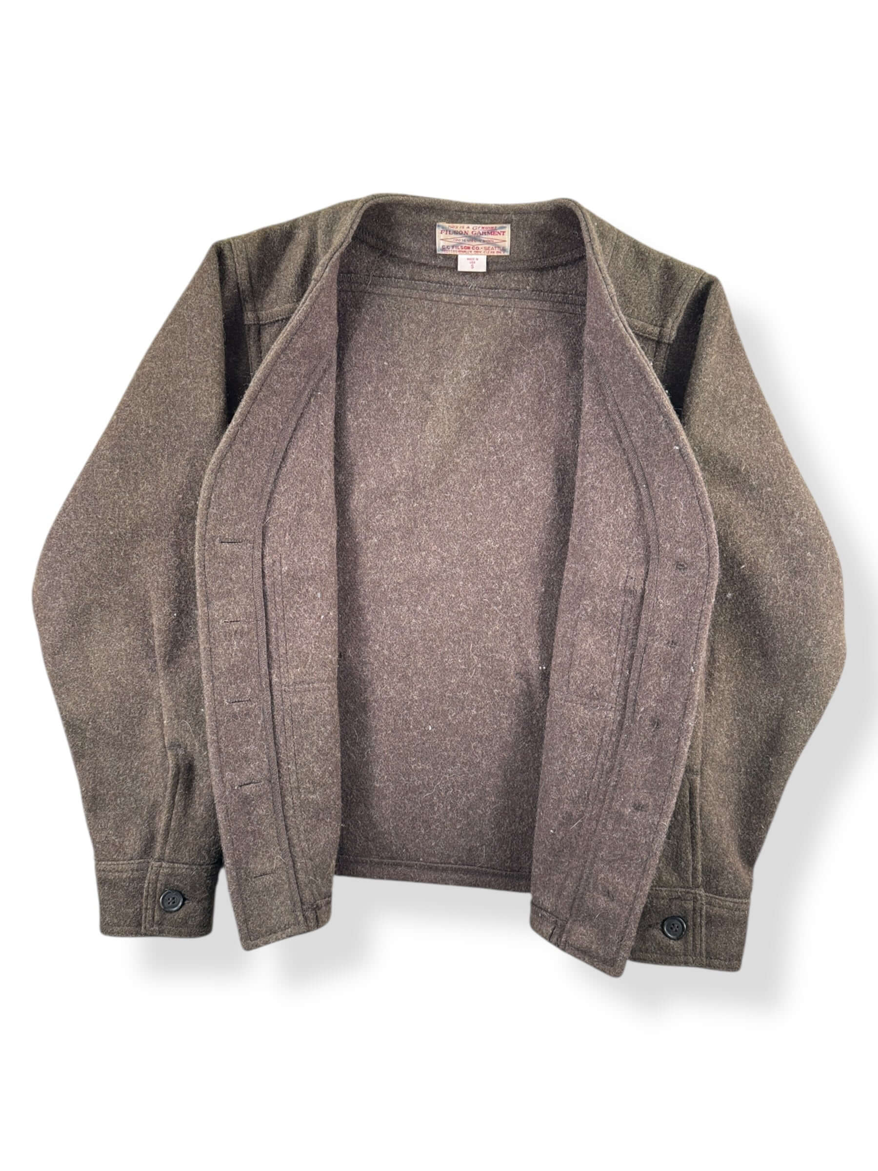 Inside of Filson Wool Liner SZ S