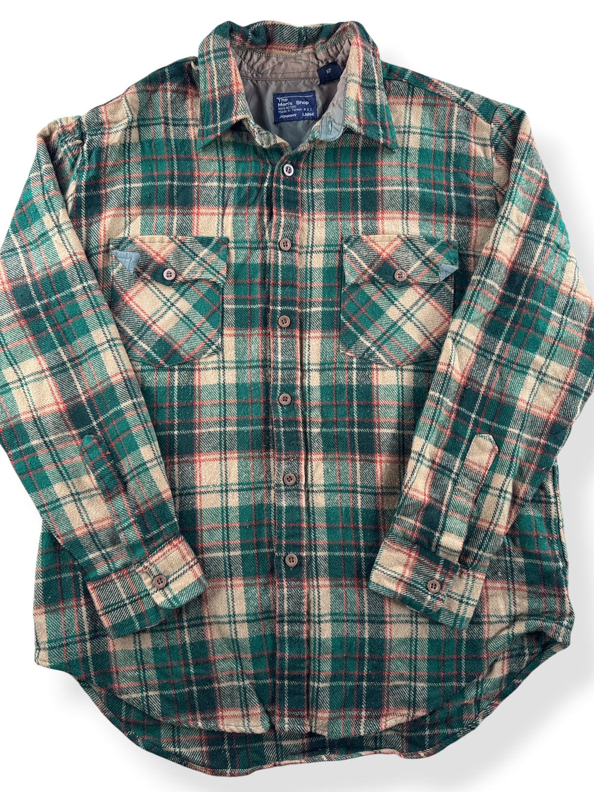 Close-up of Vintage 70s JC Penney Flannel SZ L