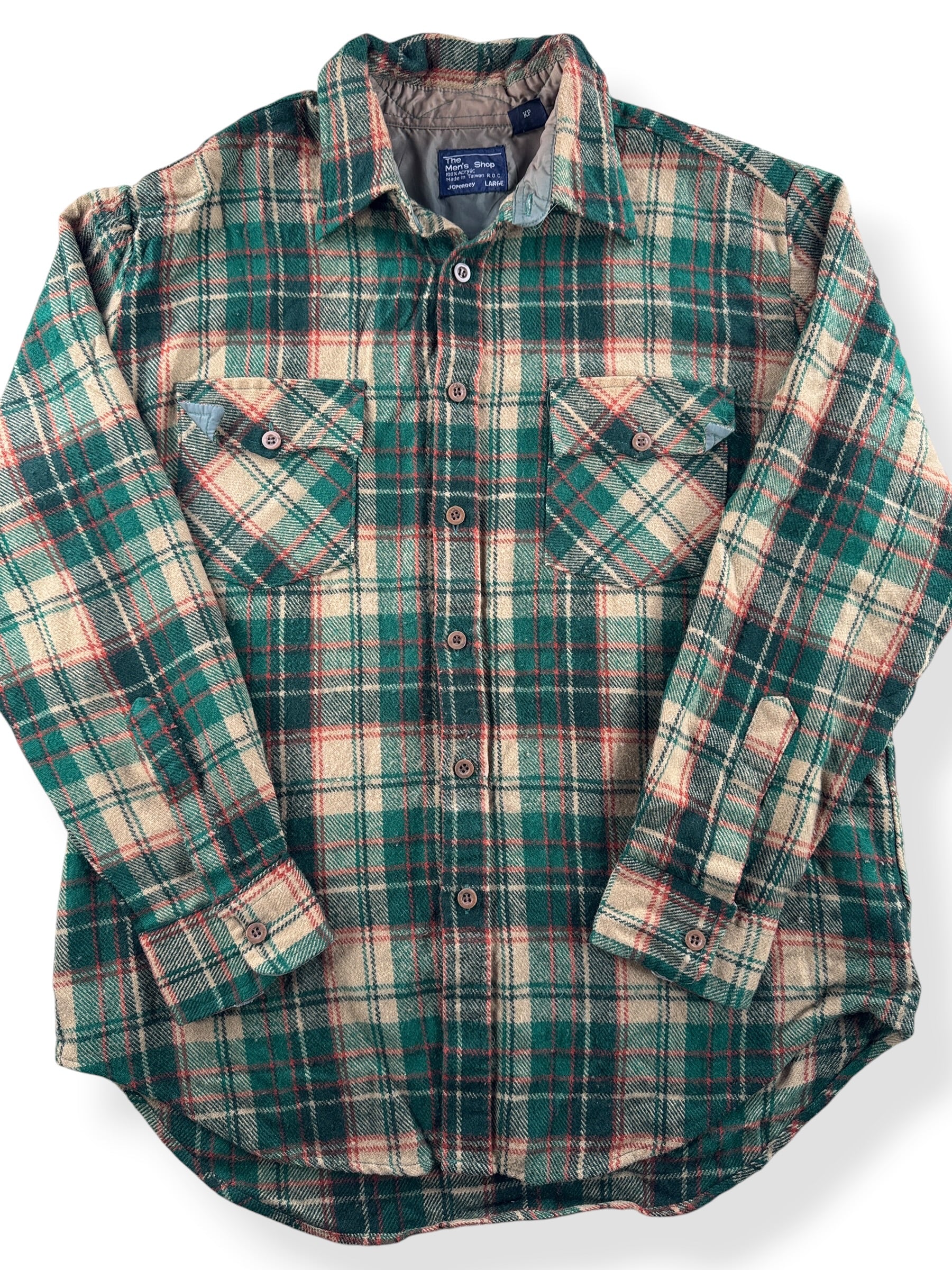 Close-up of Vintage 70s JC Penney Flannel SZ L
