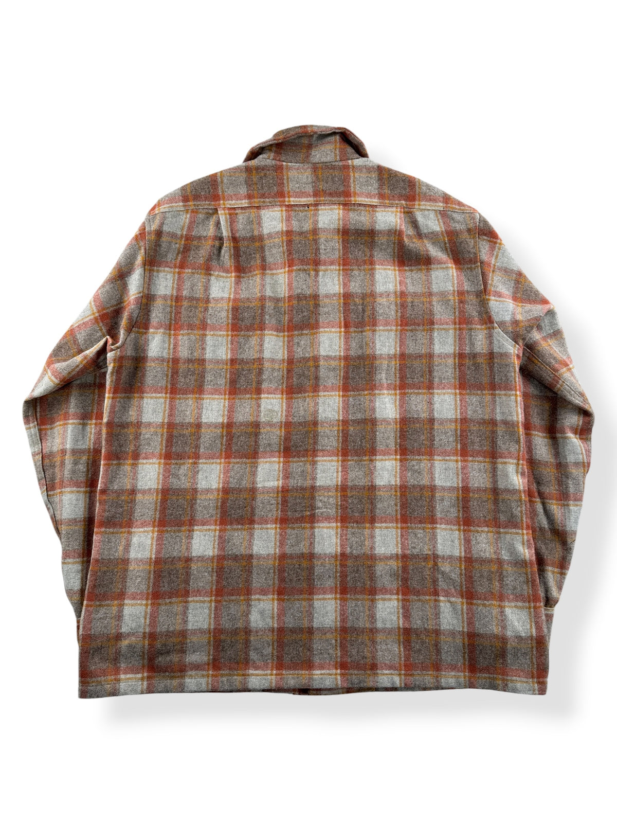Back of Vintage Pendleton Orange & Beige Board Shirt SZ L - AS IS