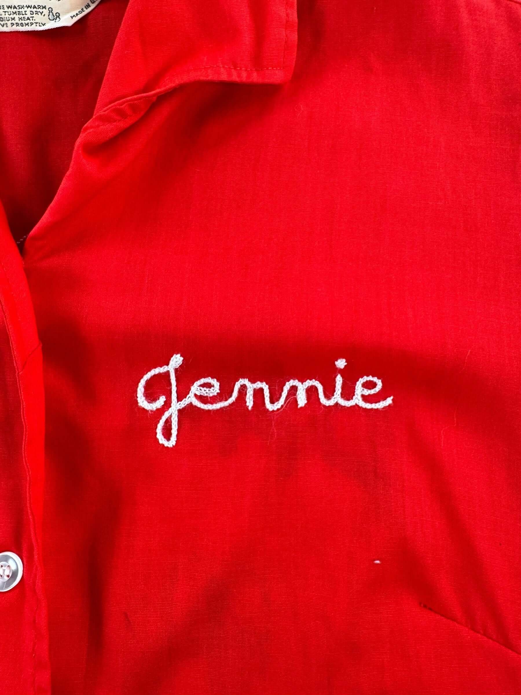 Name on Vintage Paradise Bowl Ladies Bowling Shirt SZ S