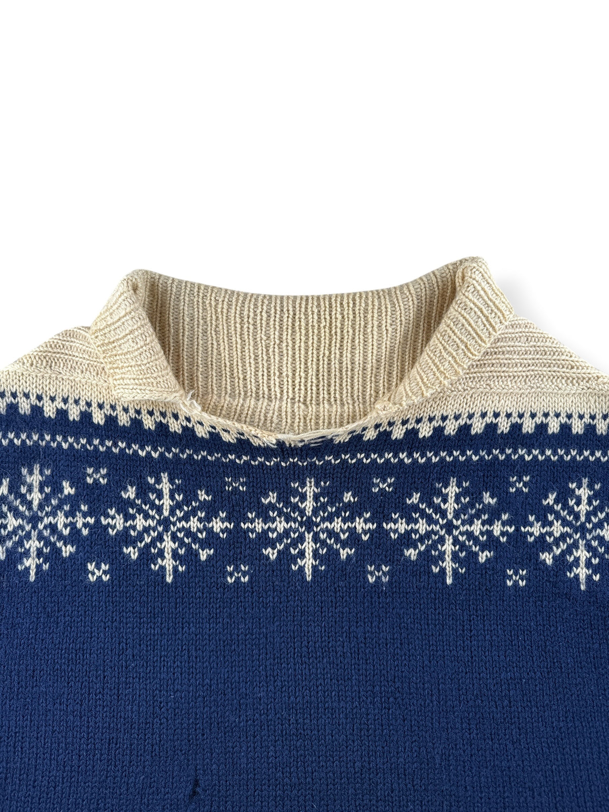 Collar on Vintage Snowflake Collared Pullover Sweater SZ L