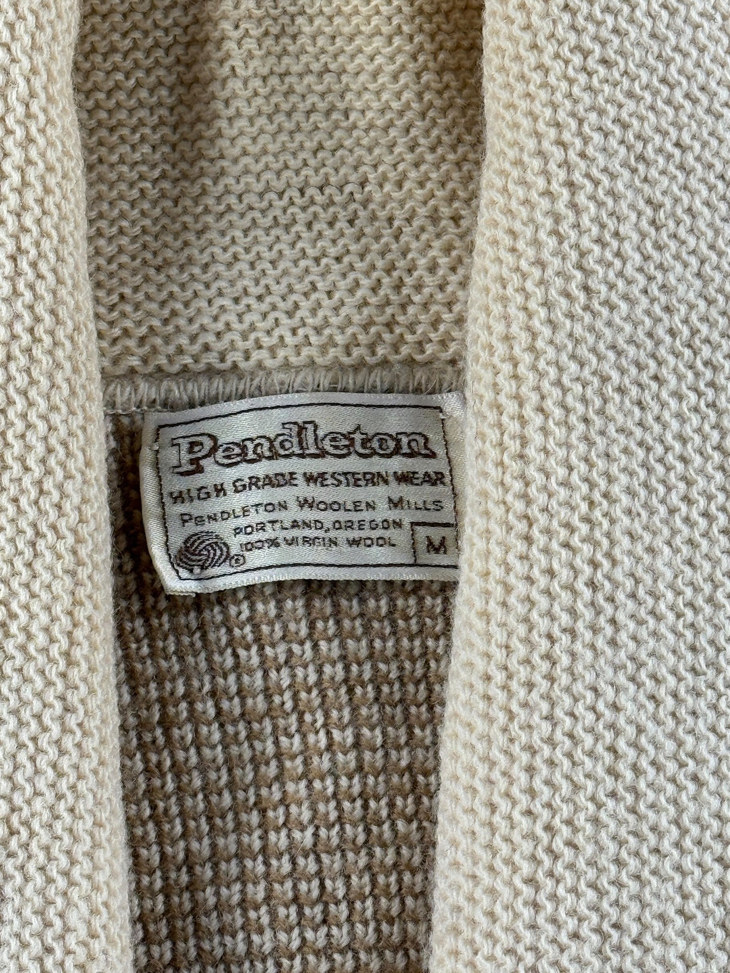 Tag on Vintage 70’s Pendleton Aztec Shawl Collar Cardigan SZ M