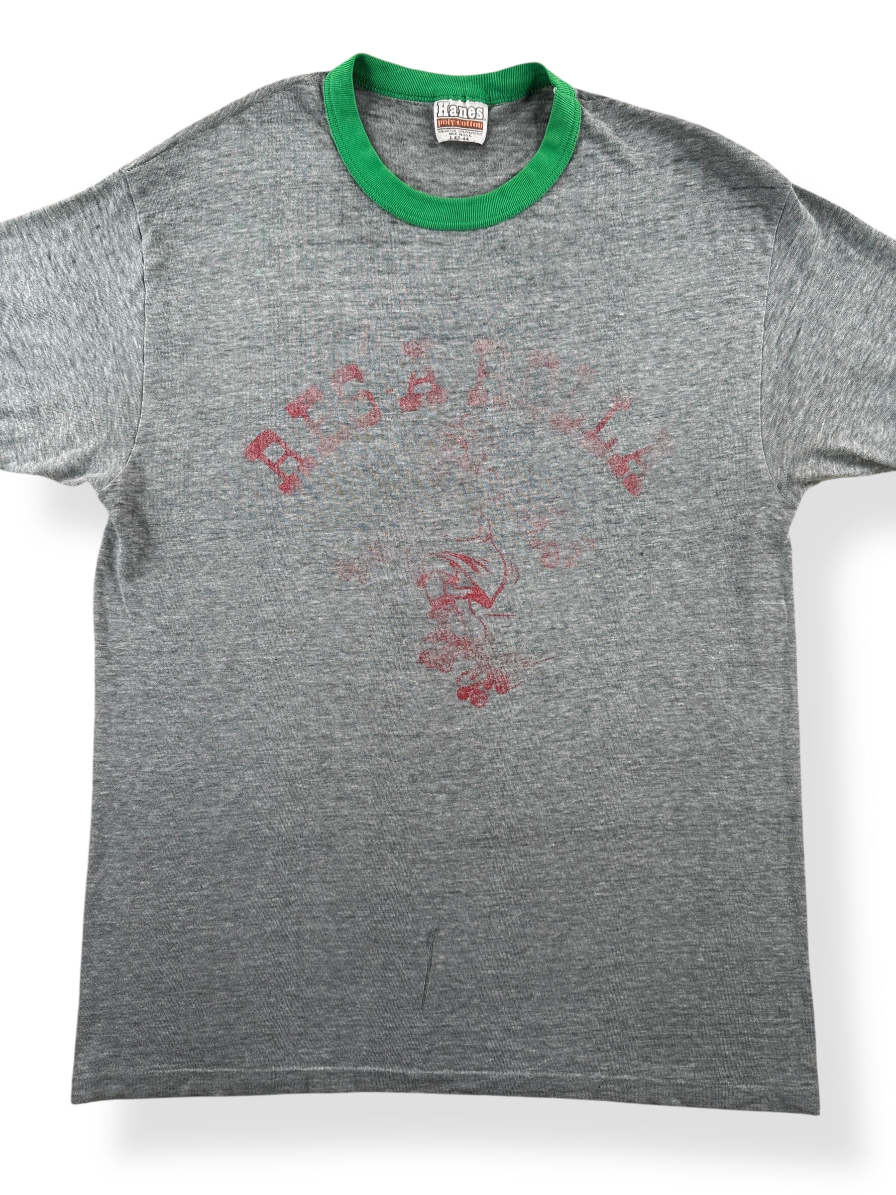 Front Close Up of Vintage Paper Thin Res-A-Rolla Ringer Tee SZ L (Fits M)