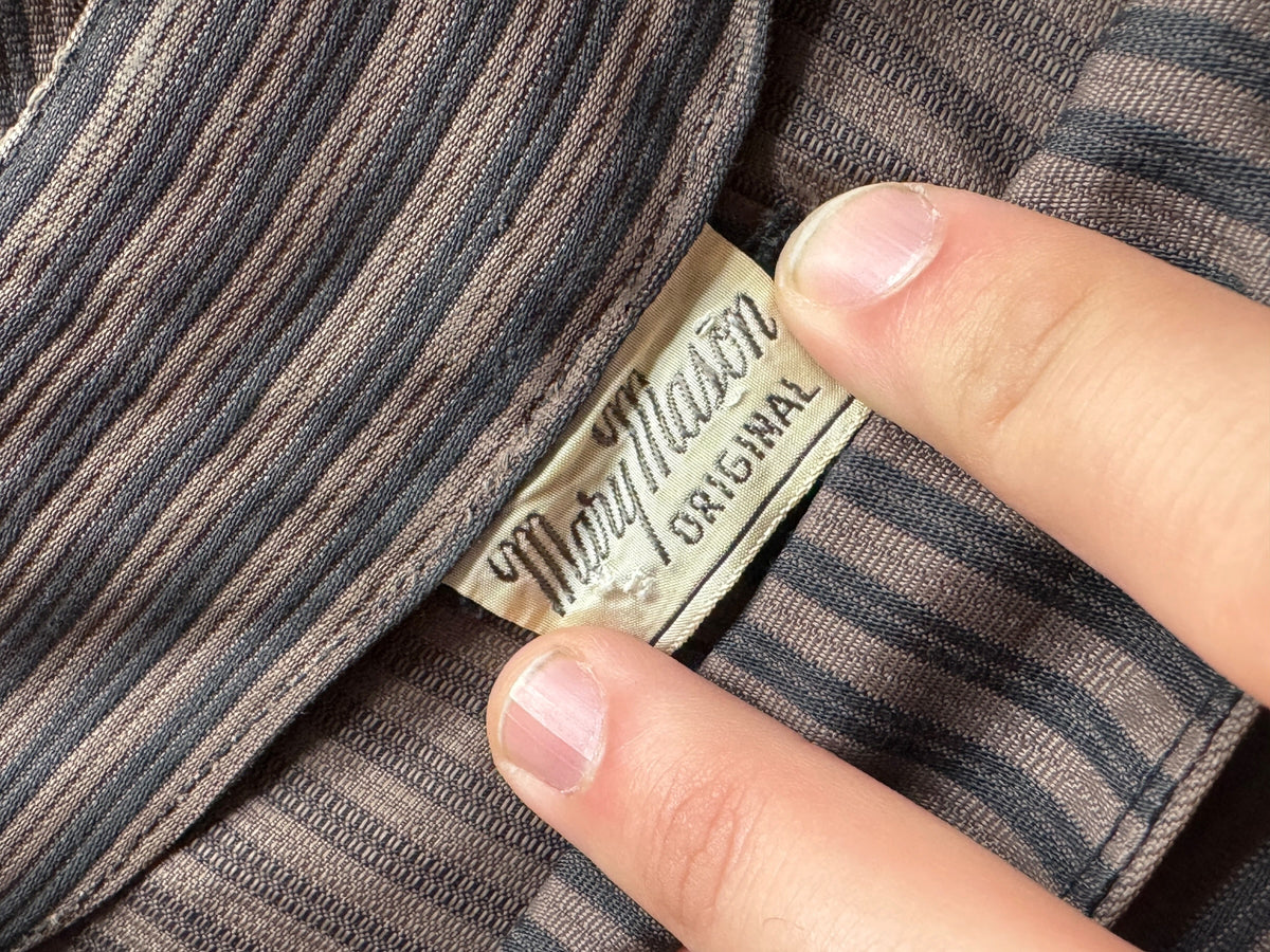 Tag on Vintage 1960s Mary Mason Striped Sailor Collar Dress SZ M