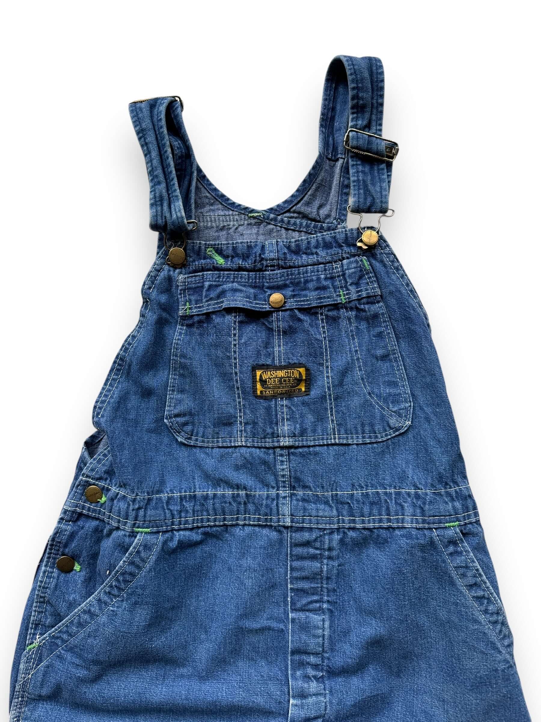 front close up of Vintage Dee Cee Denim Overalls W36