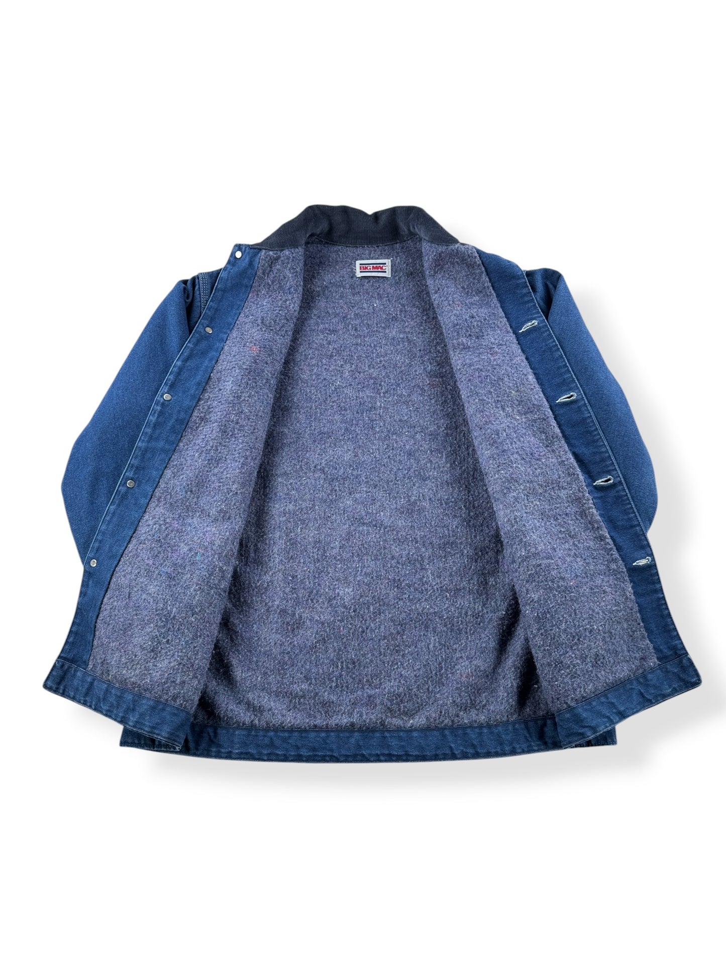 Inside of Vintage 80's Big Mac Denim Chore Jacket SZ L
