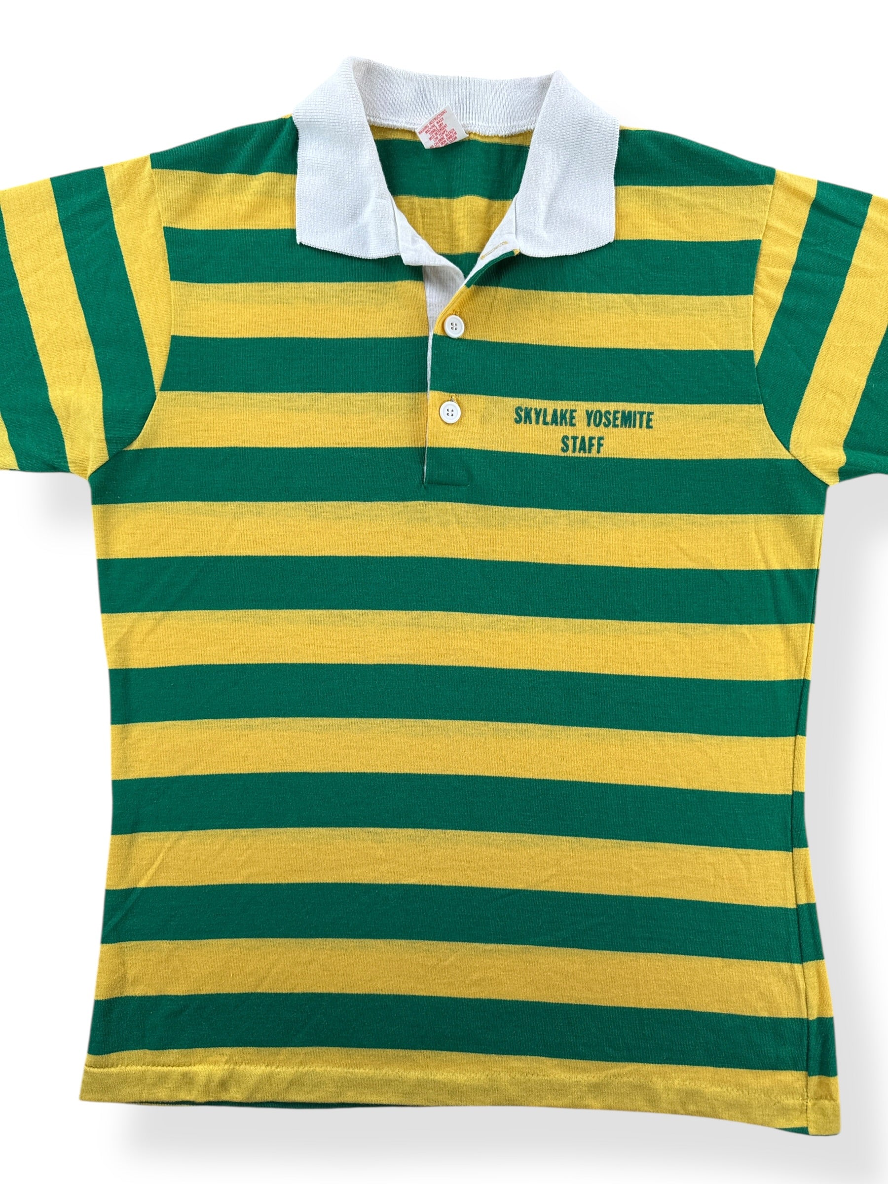 Front Close Up of Vintage Skylake Striped Polo SZ L (Fits M)