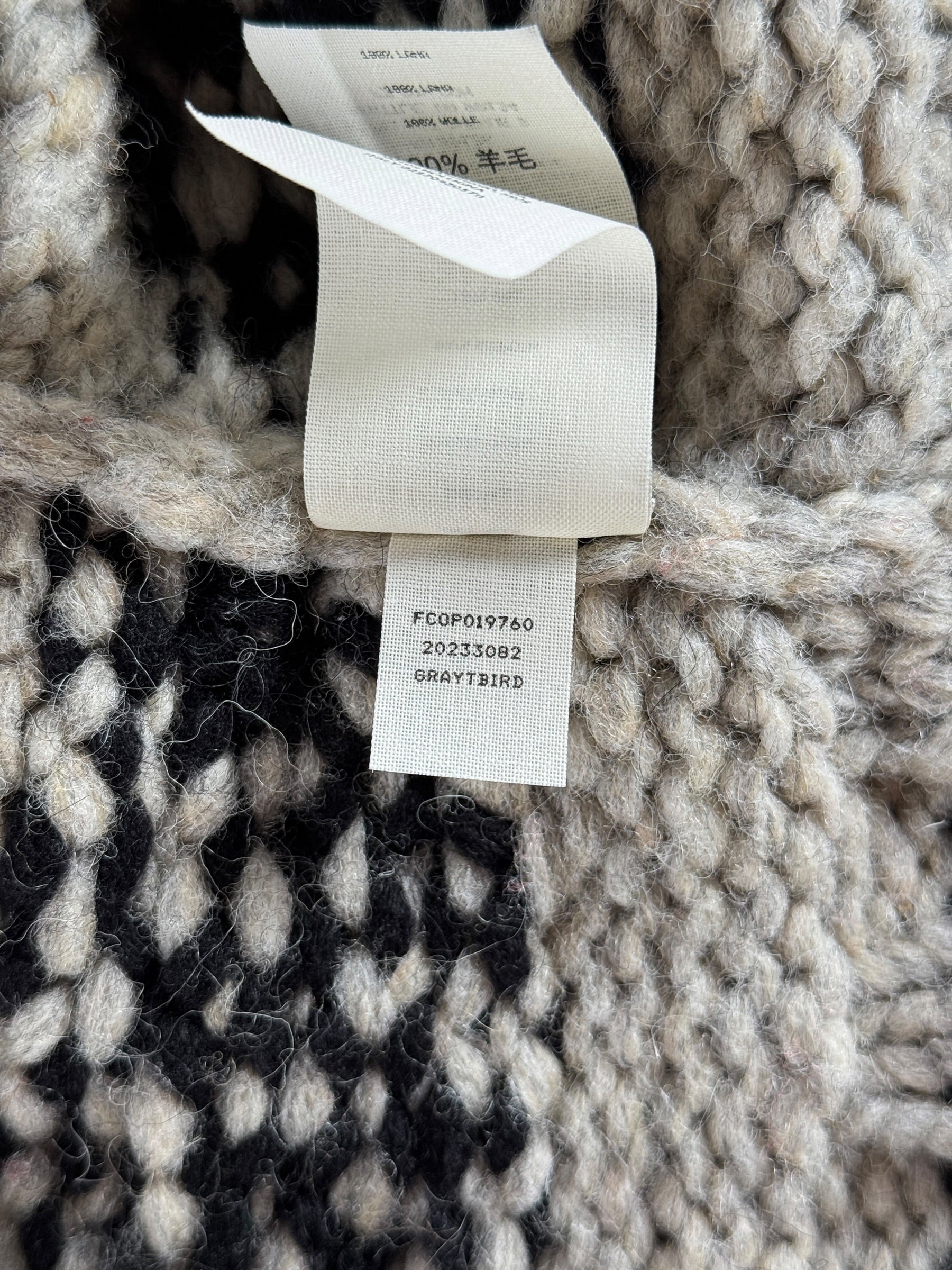 Serial Number tag on Filson Limited Edition Thunderbird Cowichan Style Sweater SZ M