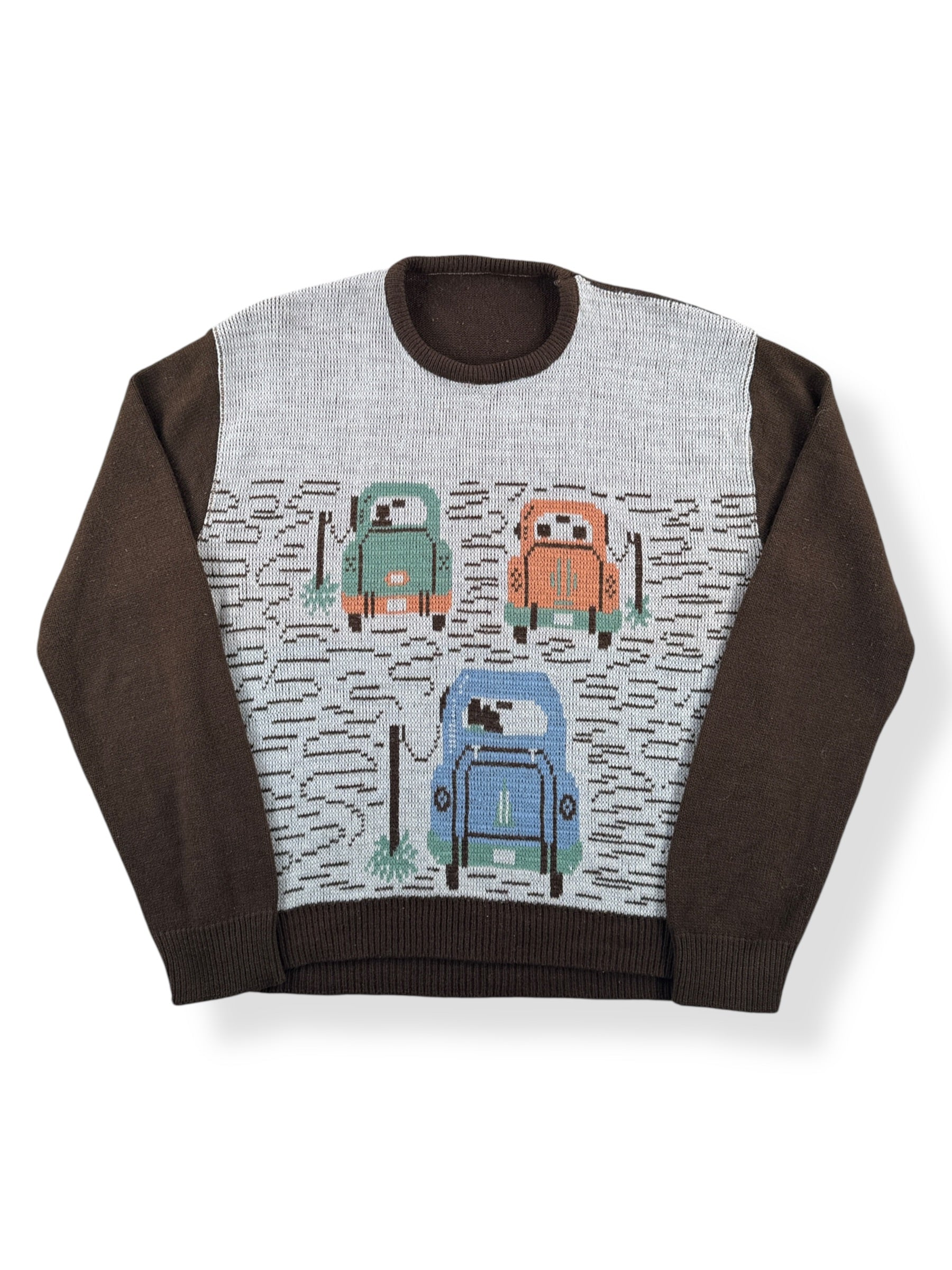 Front of Vintage Wool Car Sweater SZ M