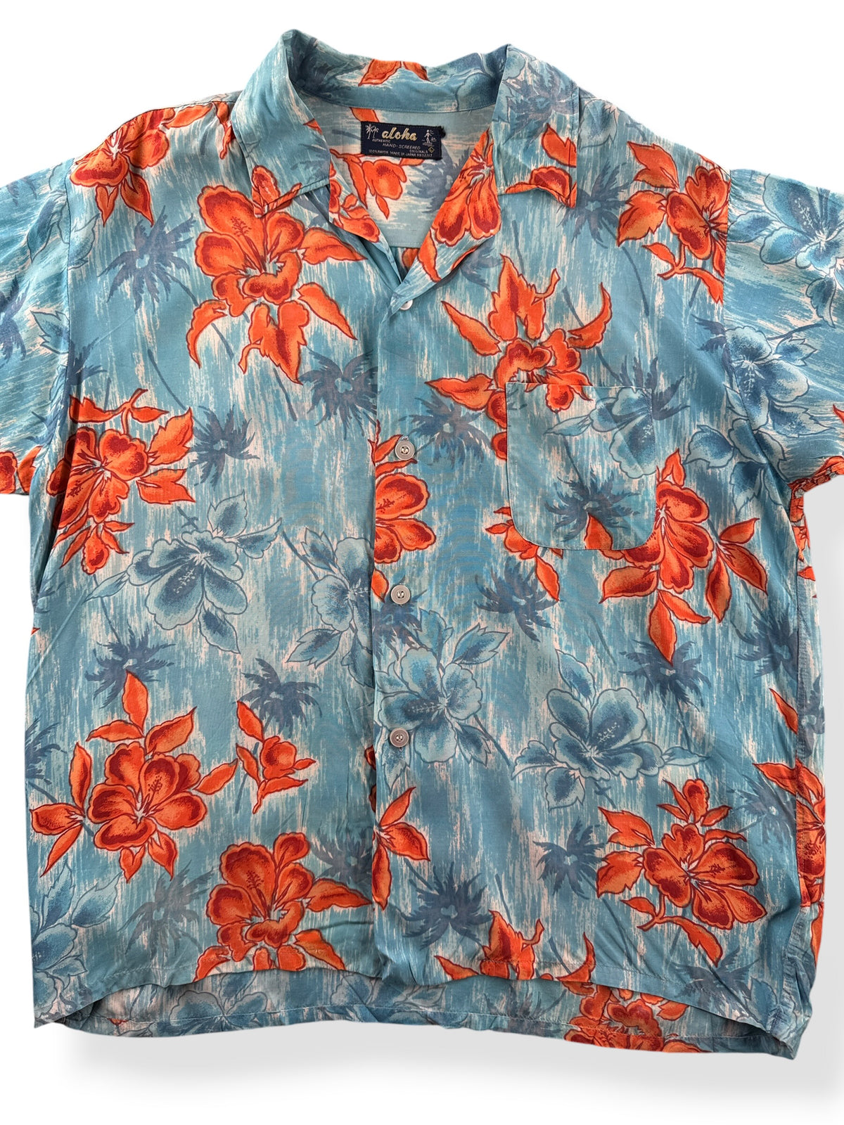 Close-up of Vintage Aloha Brand Aloha Shirt SZ L