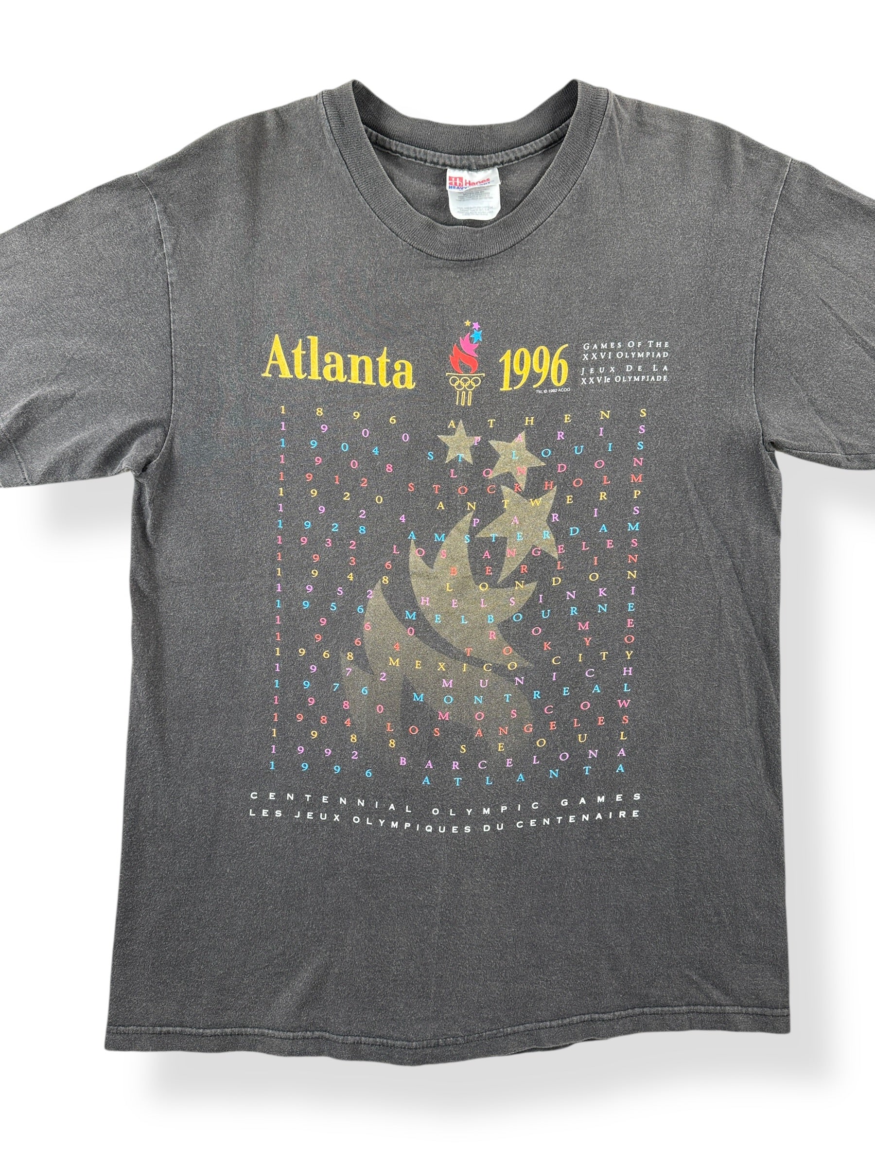 Front Close Up of Vintage 1996 Atlanta Olympics Tee SZ M