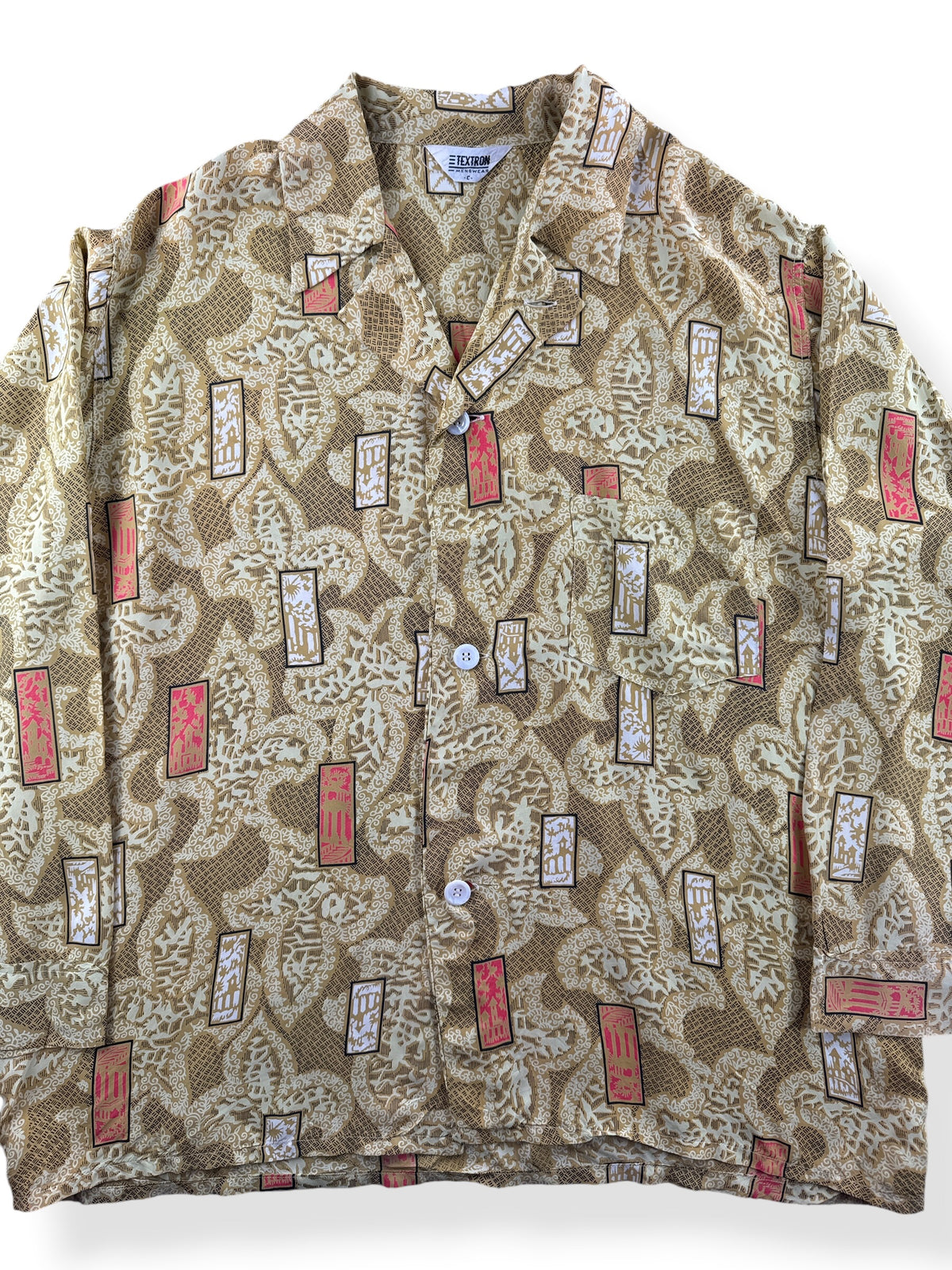 Close-up of Vintage Texron Menswear Pajama Top SZ XL