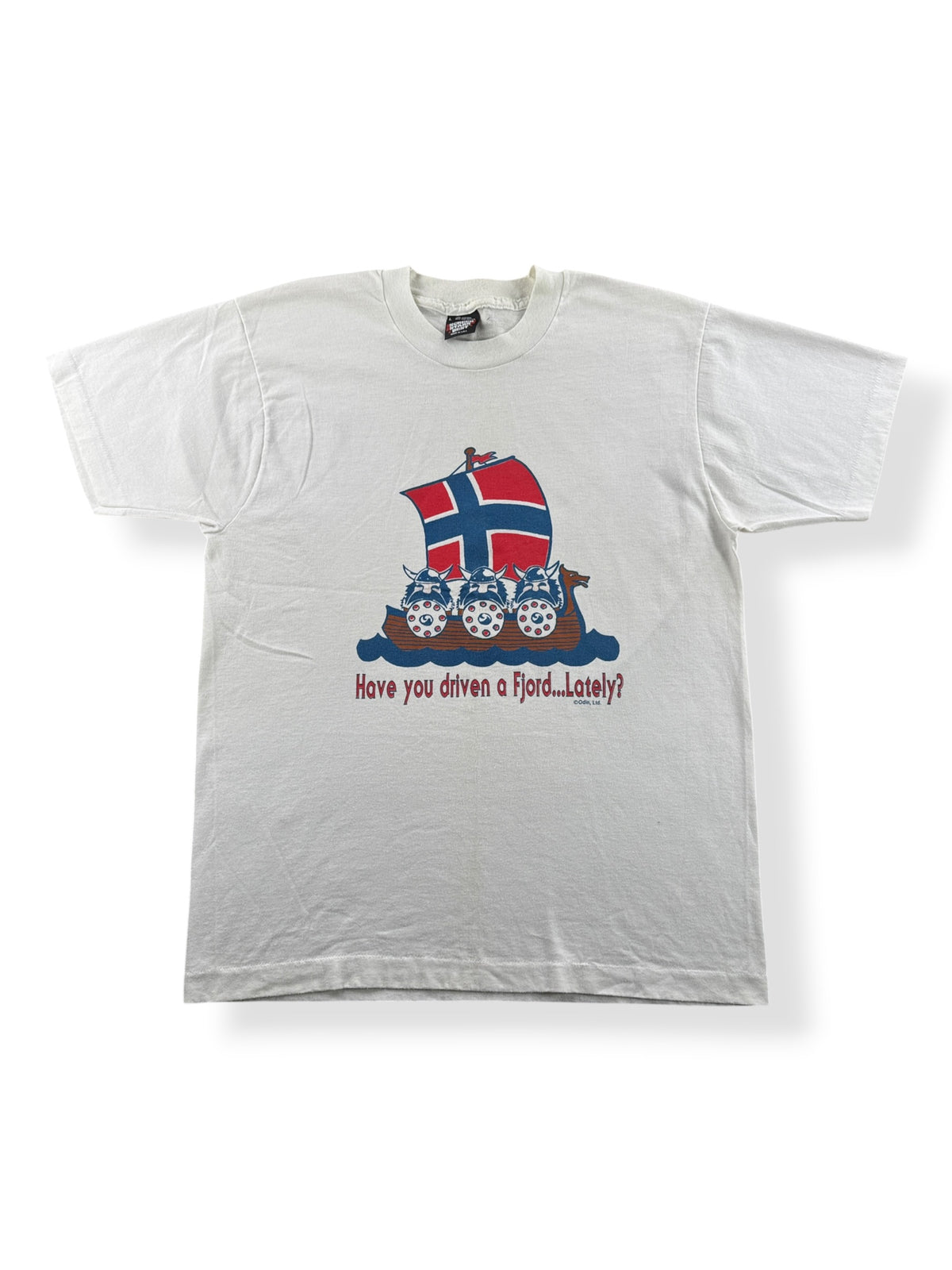 Front of Vintage Norway Viking Fjord Tee SZ L