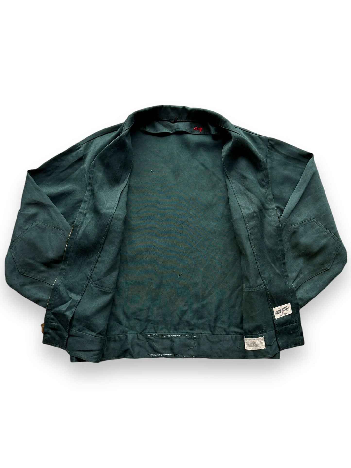 inside of Vintage Green Mr 2 Ply Gabardine Jacket SZ 44