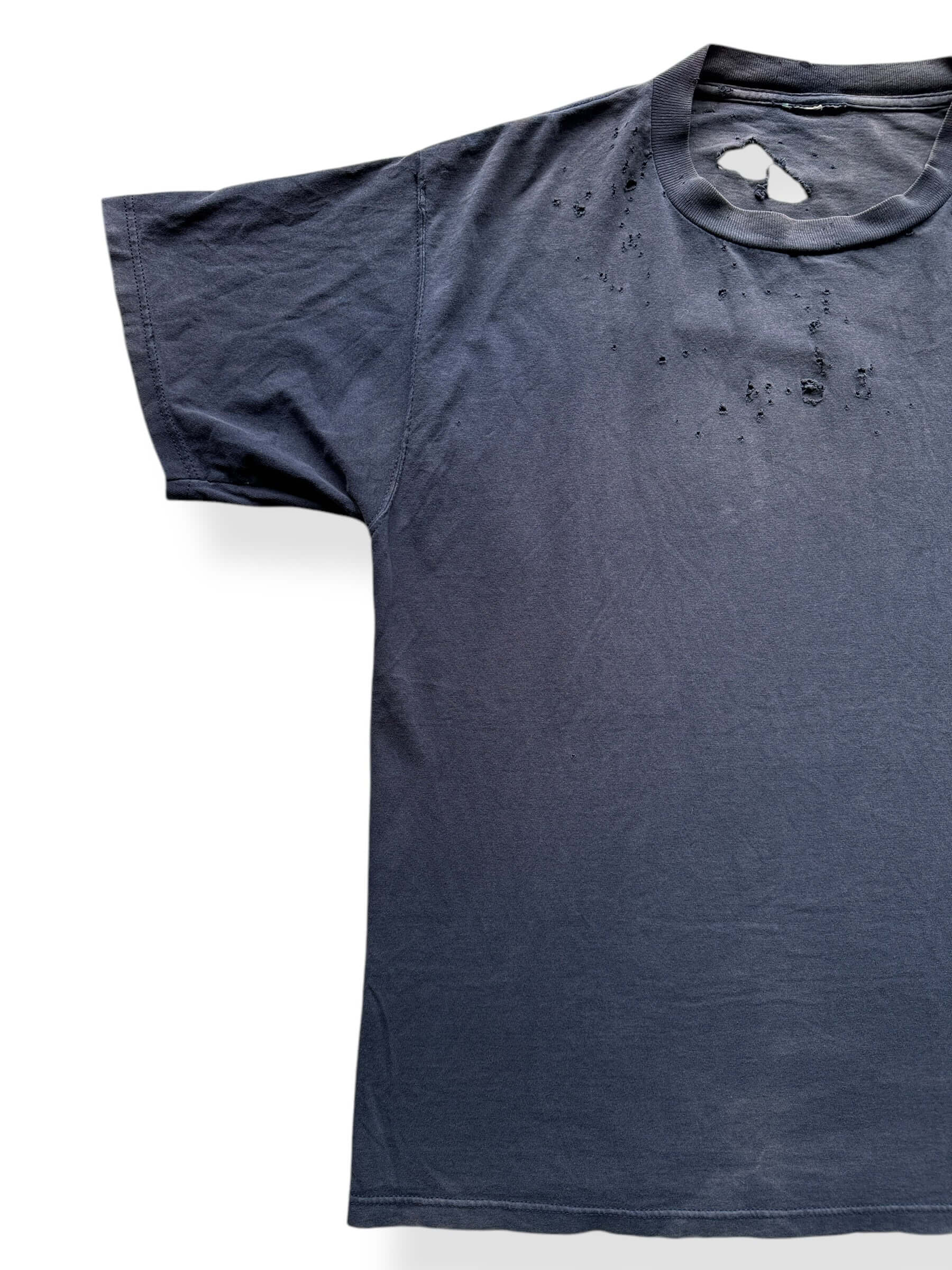 Front of Thrashed Black Blank Tee SZ XL