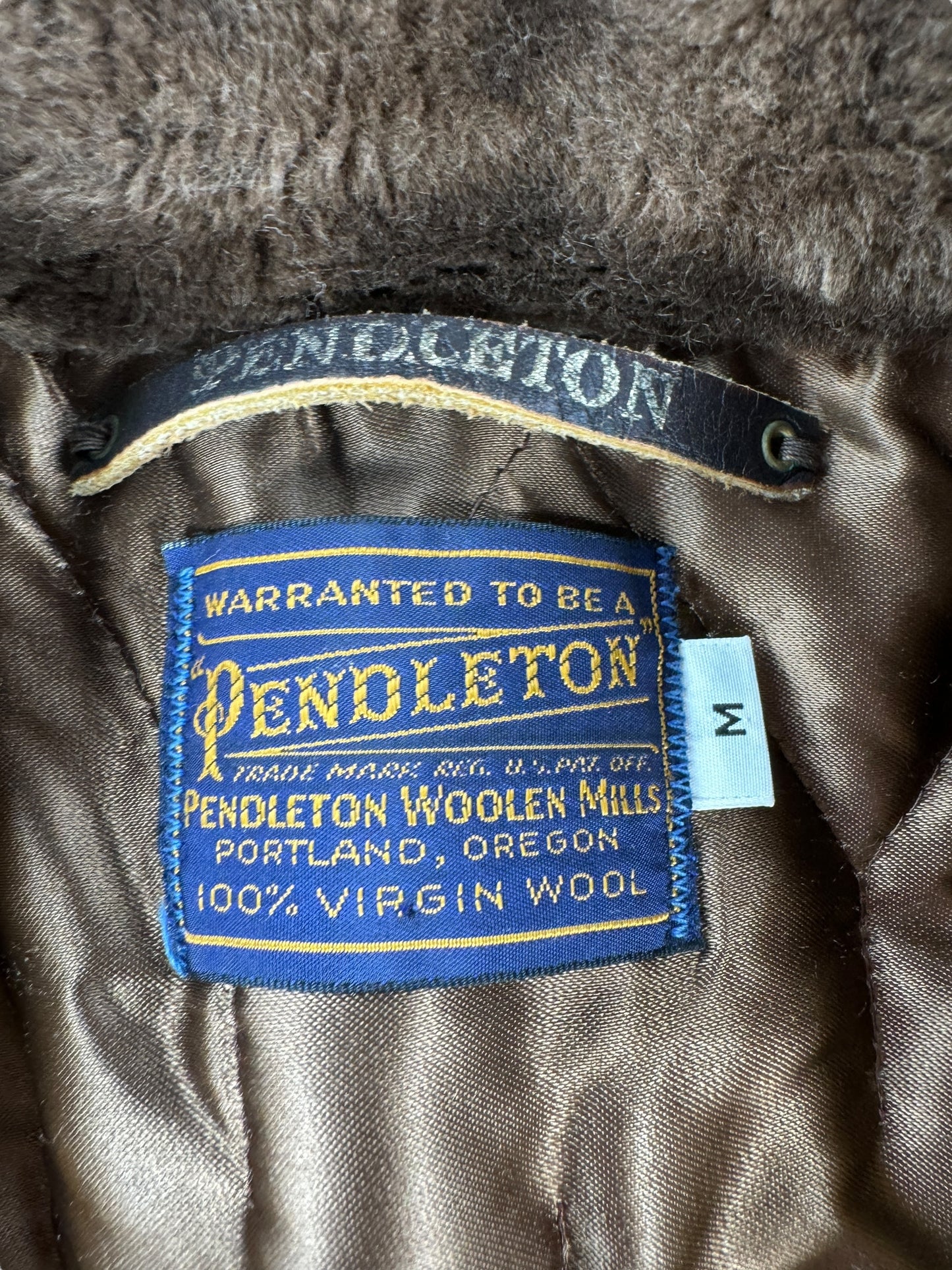 Tag on Vintage Pendleton Wool Fur Collared Coat SZ M