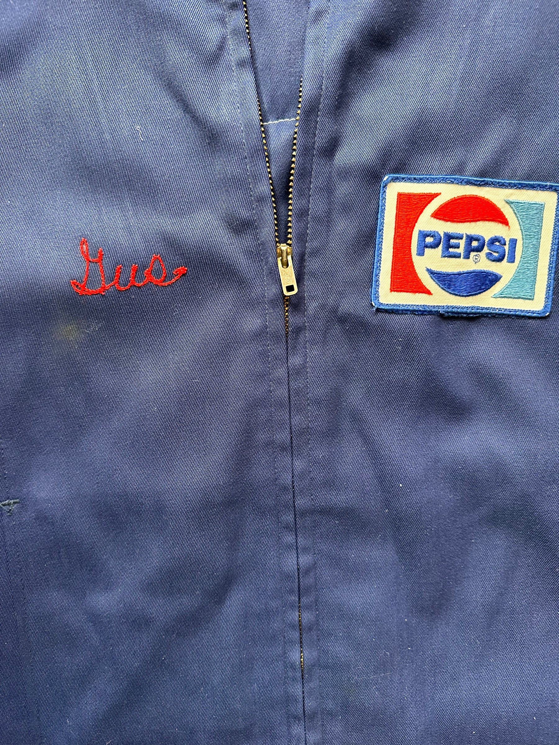 Chest Detail on Vintage Unitog Pepsi Duroprest Jacket SZ 42 Long | Vintage Gabardine Workwear Seattle | Seattle Vintage Workwear