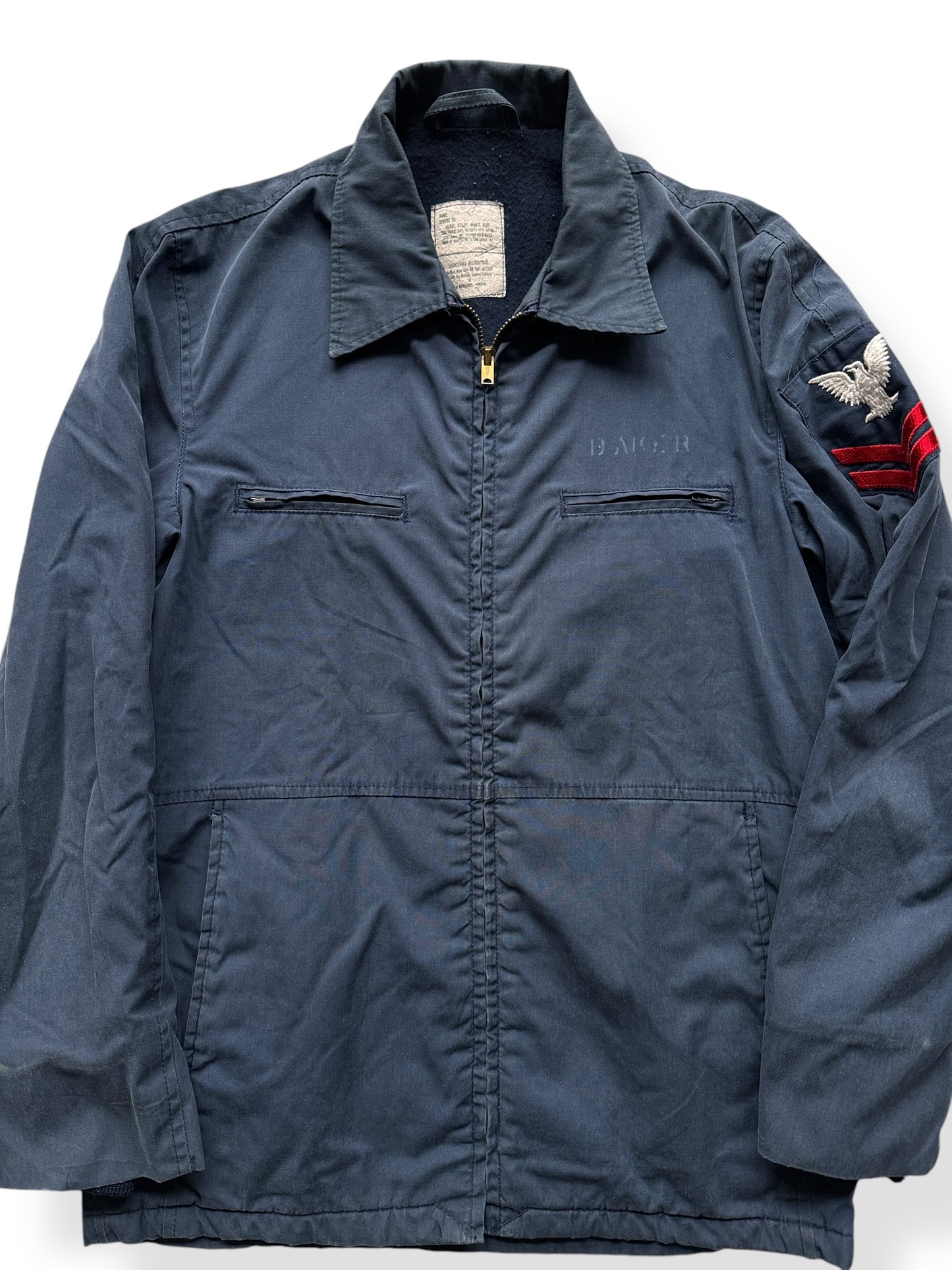 Front Close Up of Vintage USN Utility Jacket SZ S