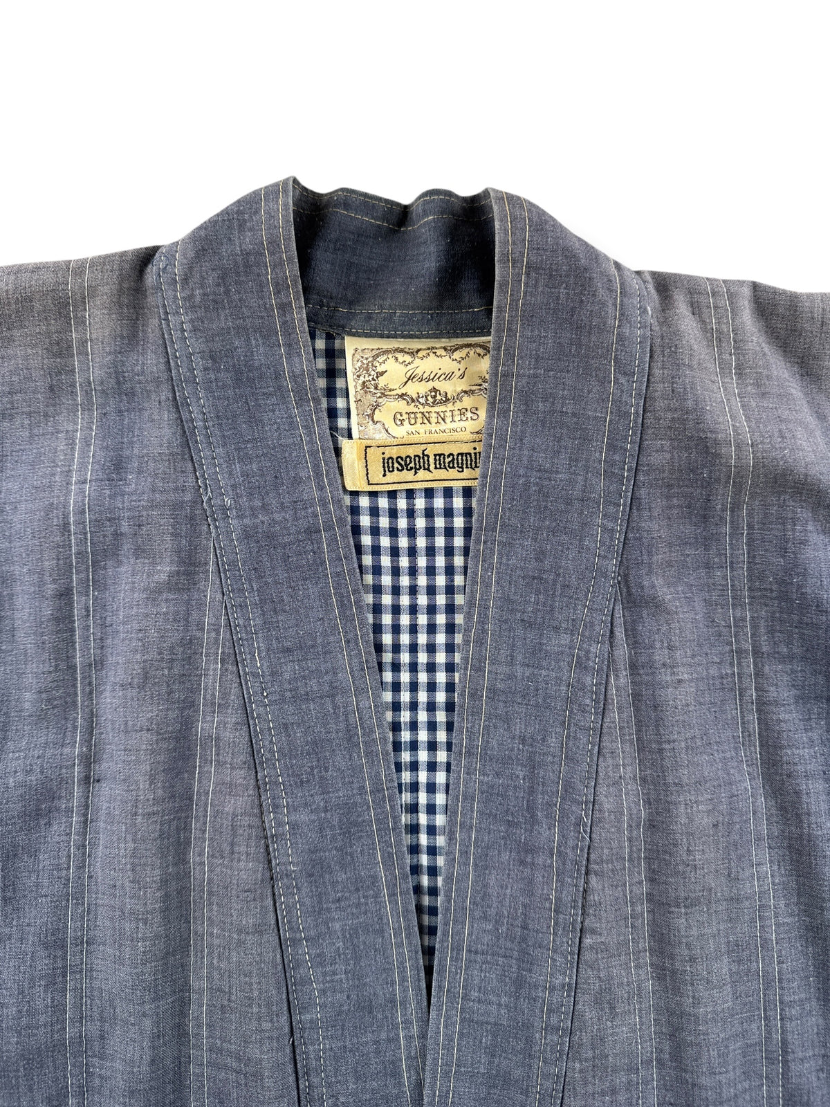 Collar on Vintage 70s Gunnies Magnin Japanese Style Jacket SZ M
